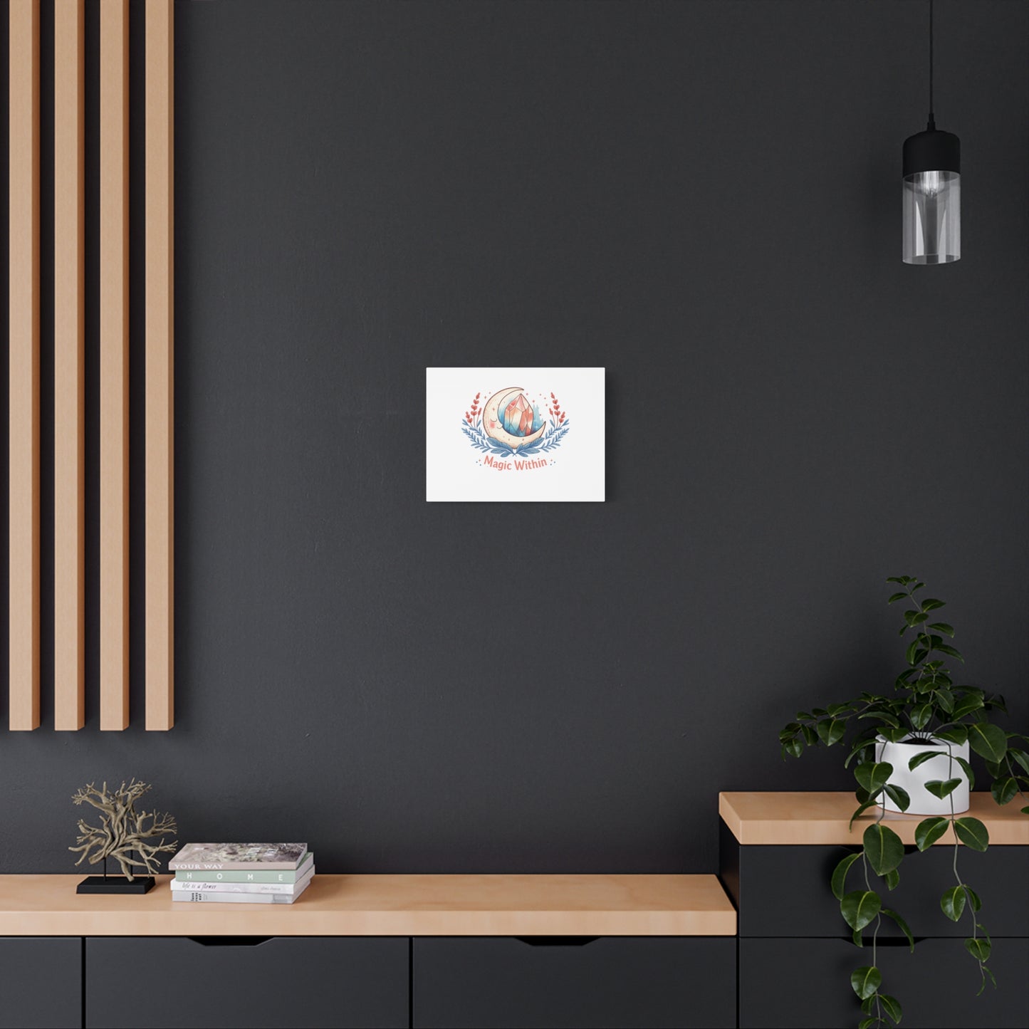 Magic Within Moon Crystal Canvas | witchcore, moon phase, crystals