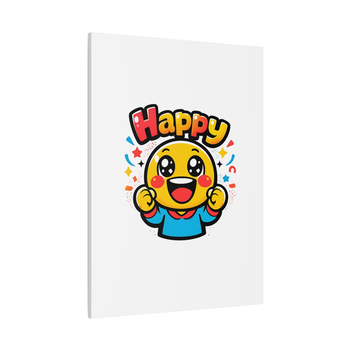 Happy Emoji Cartoon Canvas | Bold Cartoon, Thick Outline, Kawaii Minimal