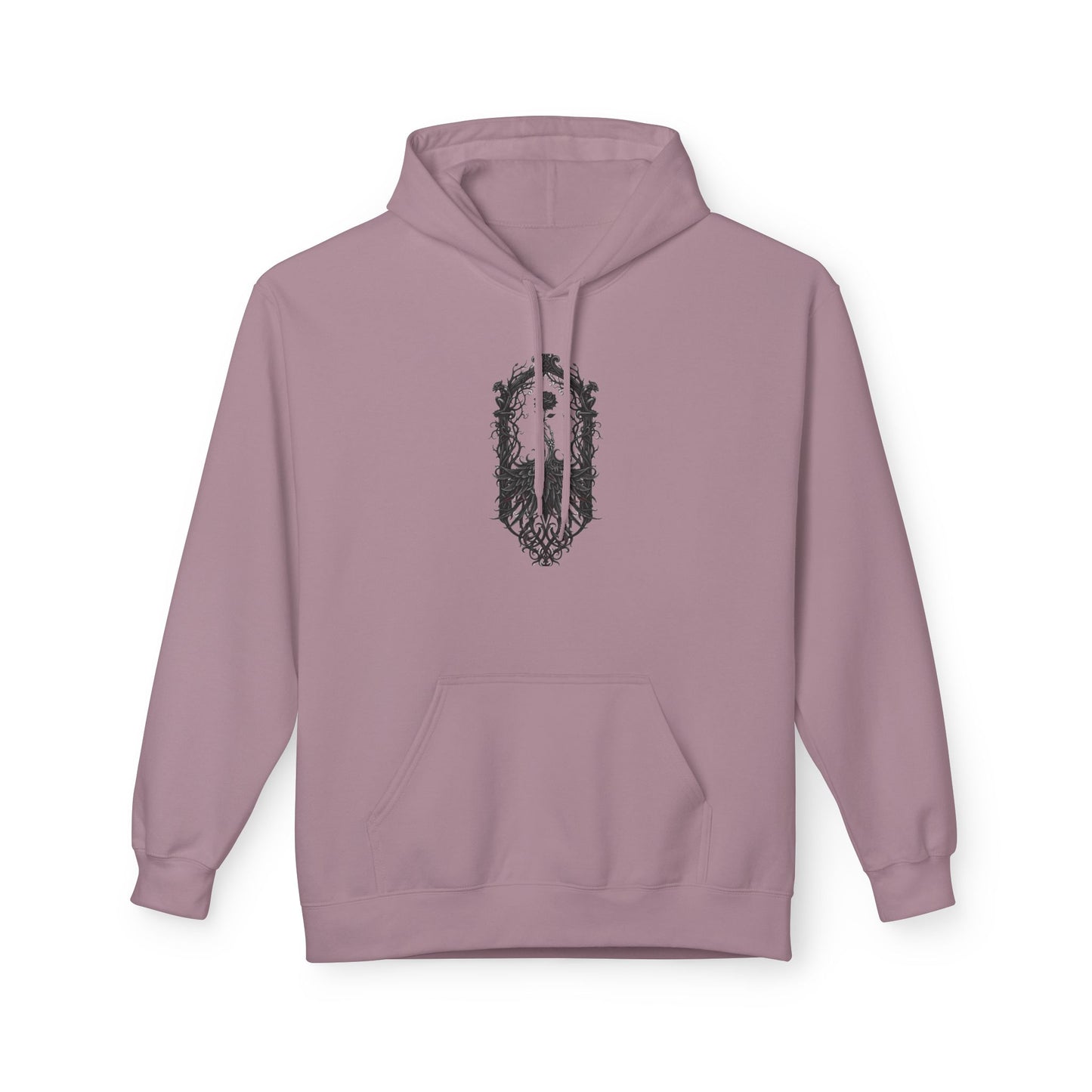 Wolf Crest Hoodie — Monochrome Forest Wolf Emblem