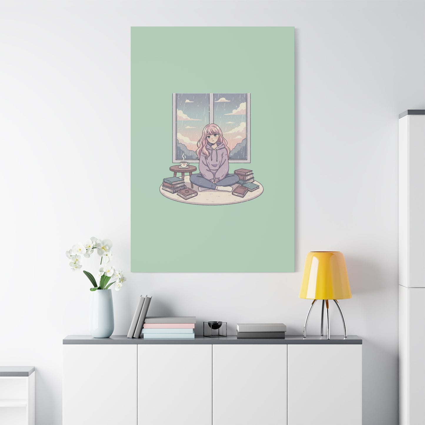 Cozy Girl Reading Wall Art — Matte Stretched Canvas