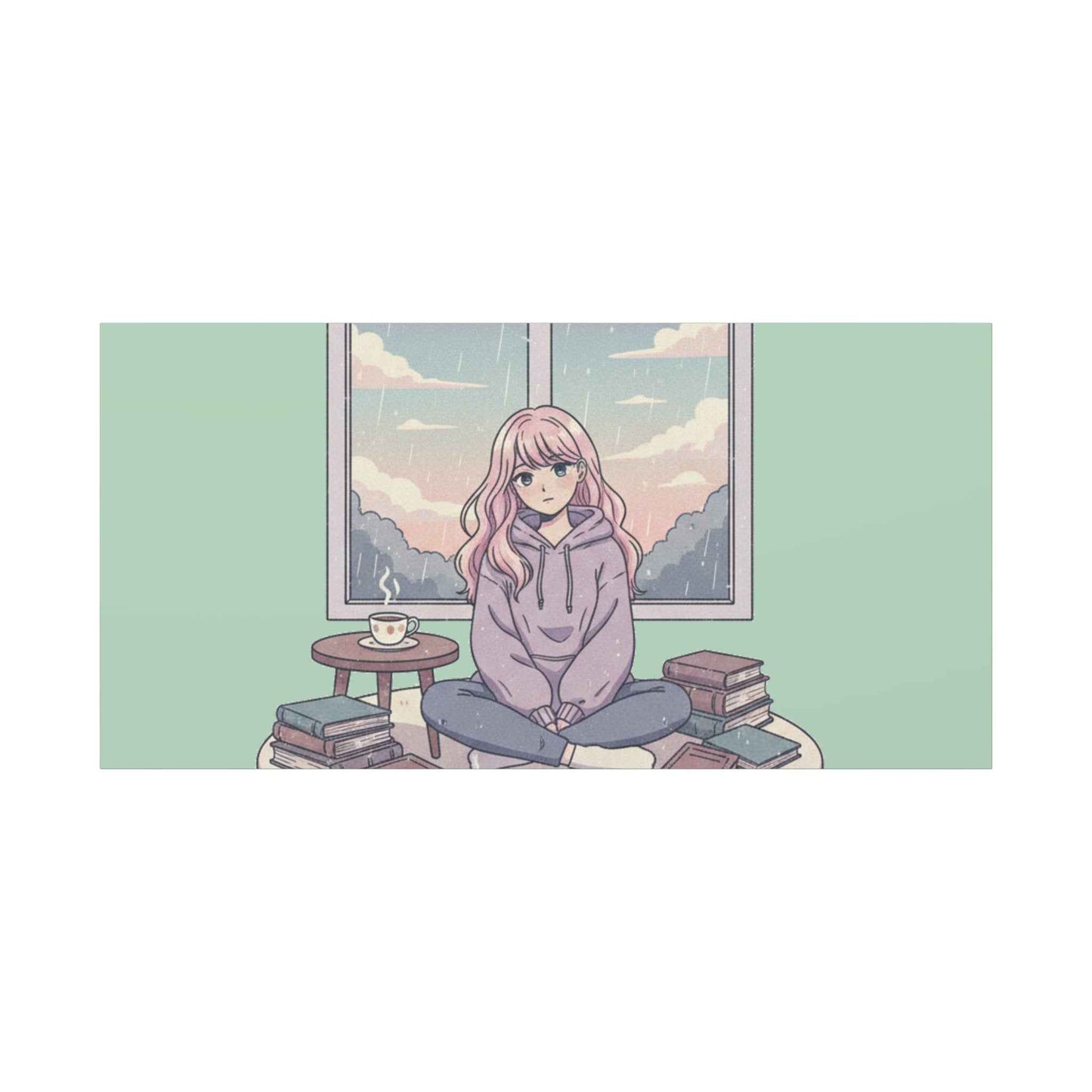 Cozy Girl Reading Wall Art — Matte Stretched Canvas