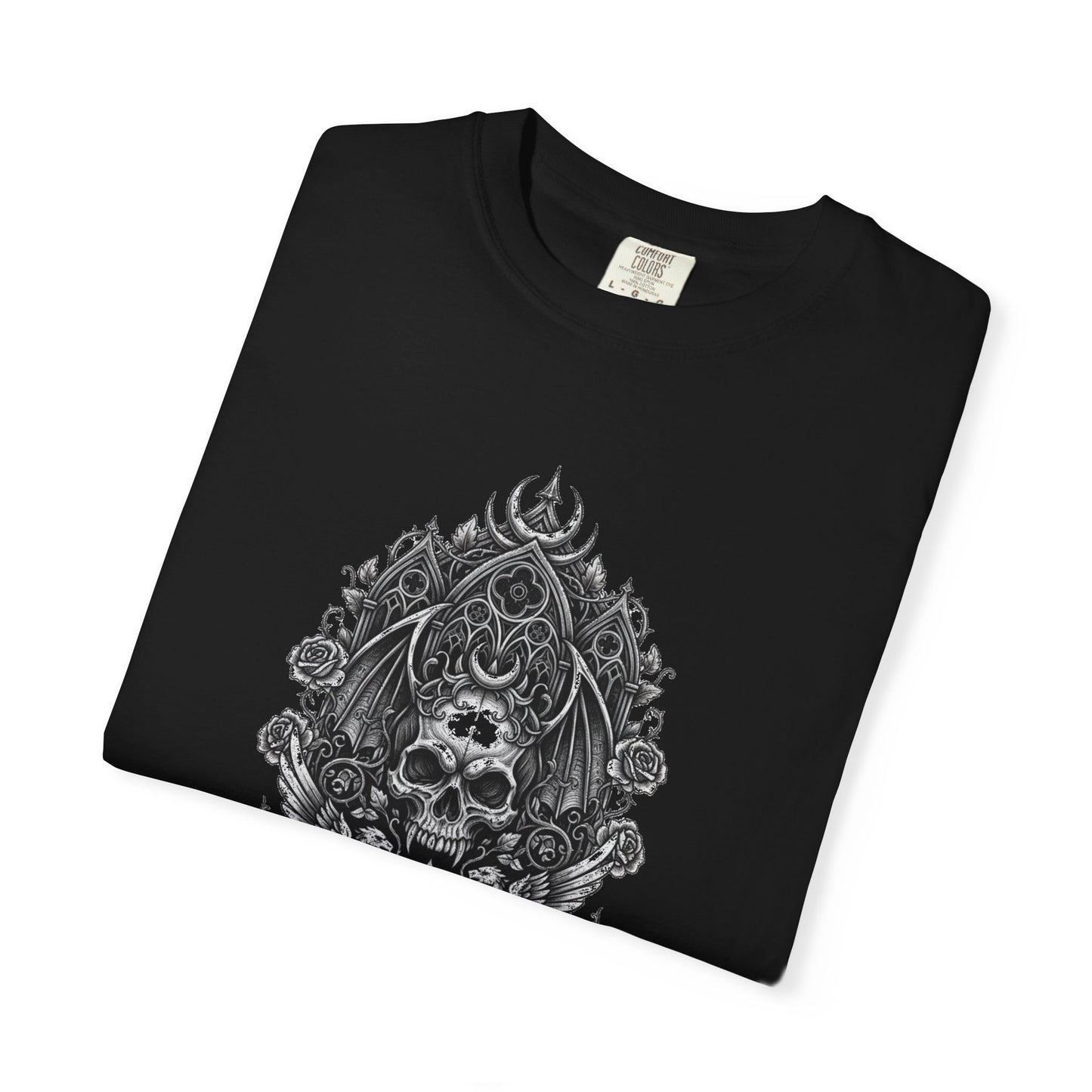 Skull & Cross Key Gothic T-Shirt — Ornate Dark Art Graphic Tee