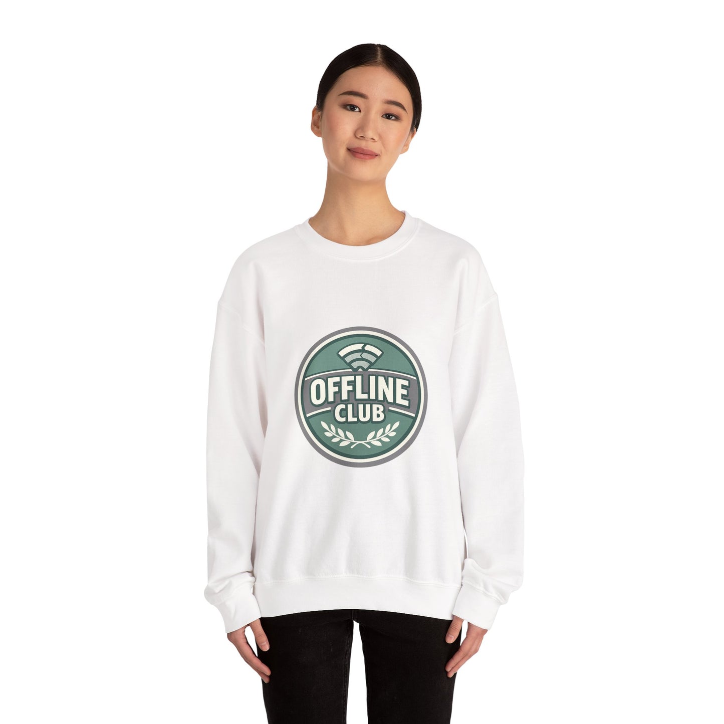 Offline Club Badge Crewneck Sweatshirt | digital detox, log off