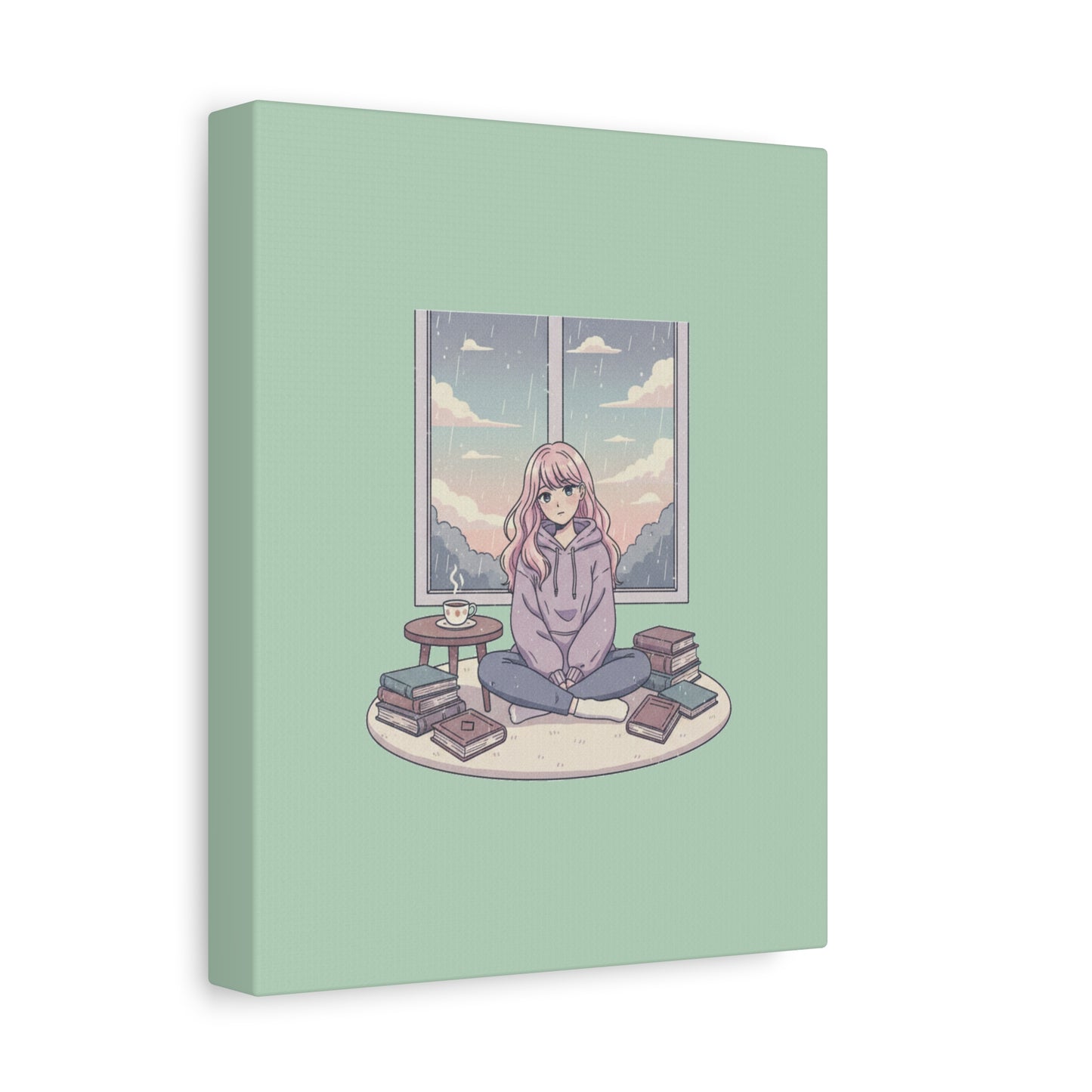 Cozy Girl Reading Wall Art — Matte Stretched Canvas