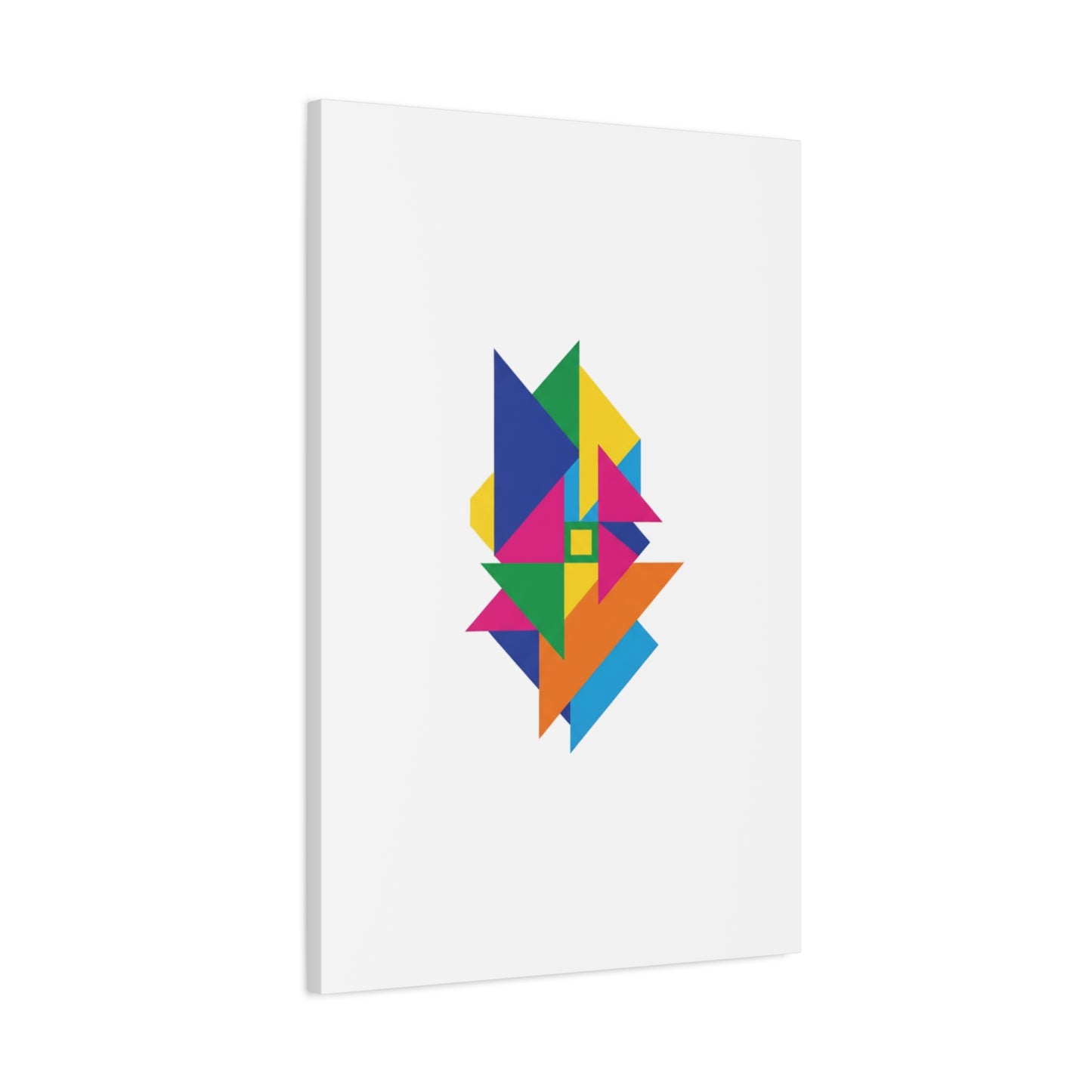 Abstract Geometric Art Canvas — Colorful Modern Stretched Wall Art