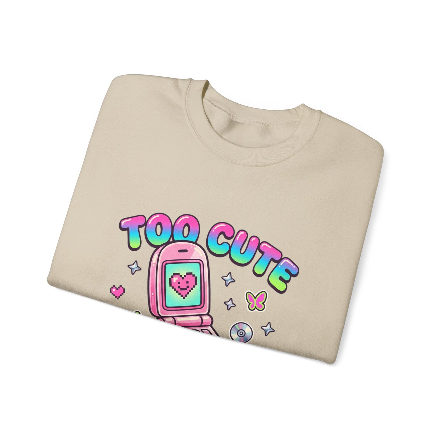 Too Cute To Compute Sweatshirt | Y2K aesthetic, 2000s retro internet graphic