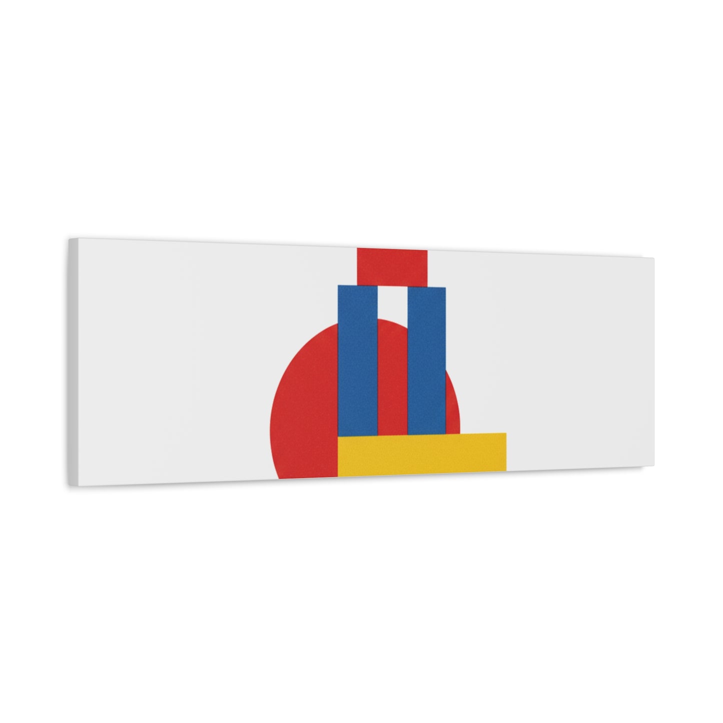 Abstract Geometric Shape Canvas Print — Minimalist Primary Color Wall Art