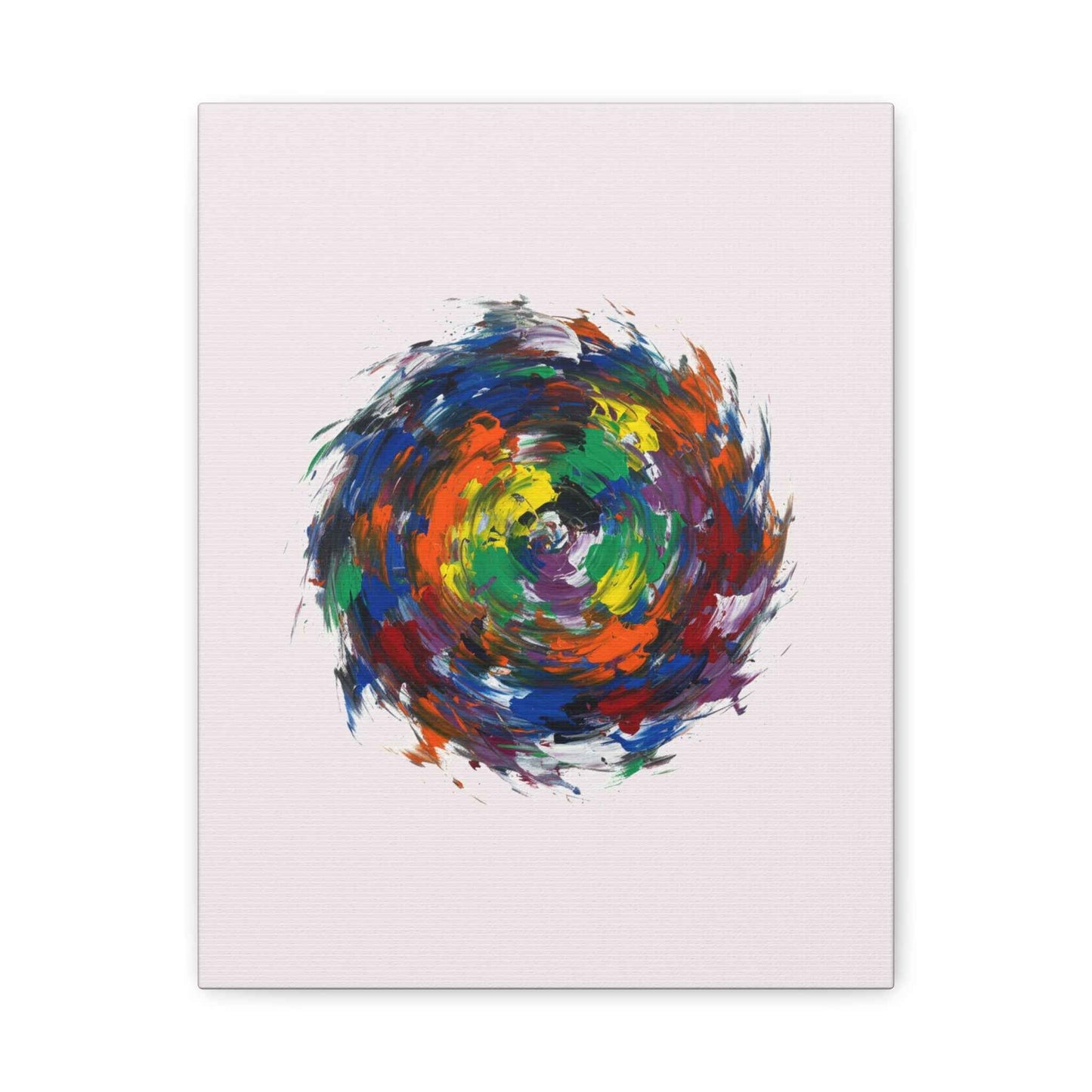 Abstract Color Swirl Canvas - Vibrant Circular Brushstroke Wall Art (Matte Stretched)