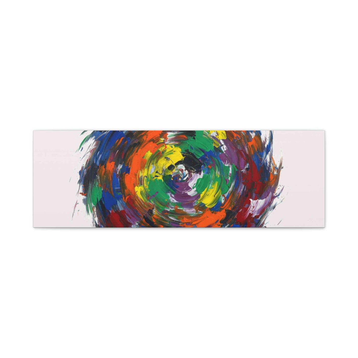 Abstract Color Swirl Canvas - Vibrant Circular Brushstroke Wall Art (Matte Stretched)