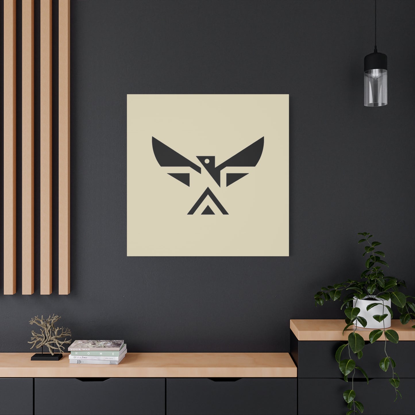 Minimalist Geometric Eagle Canvas Print — Modern Native-Inspired Wall Art