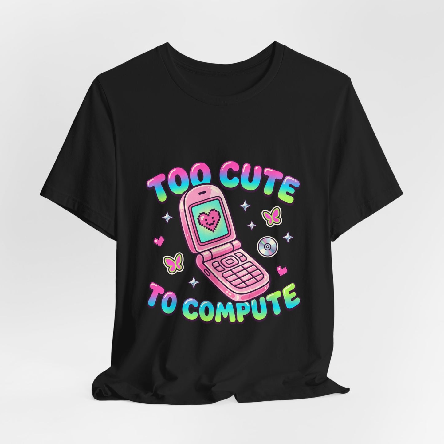 Too Cute To Compute Tee | Y2K shirt, retro internet graphic