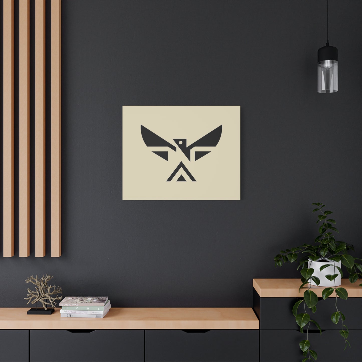 Minimalist Geometric Eagle Canvas Print — Modern Native-Inspired Wall Art
