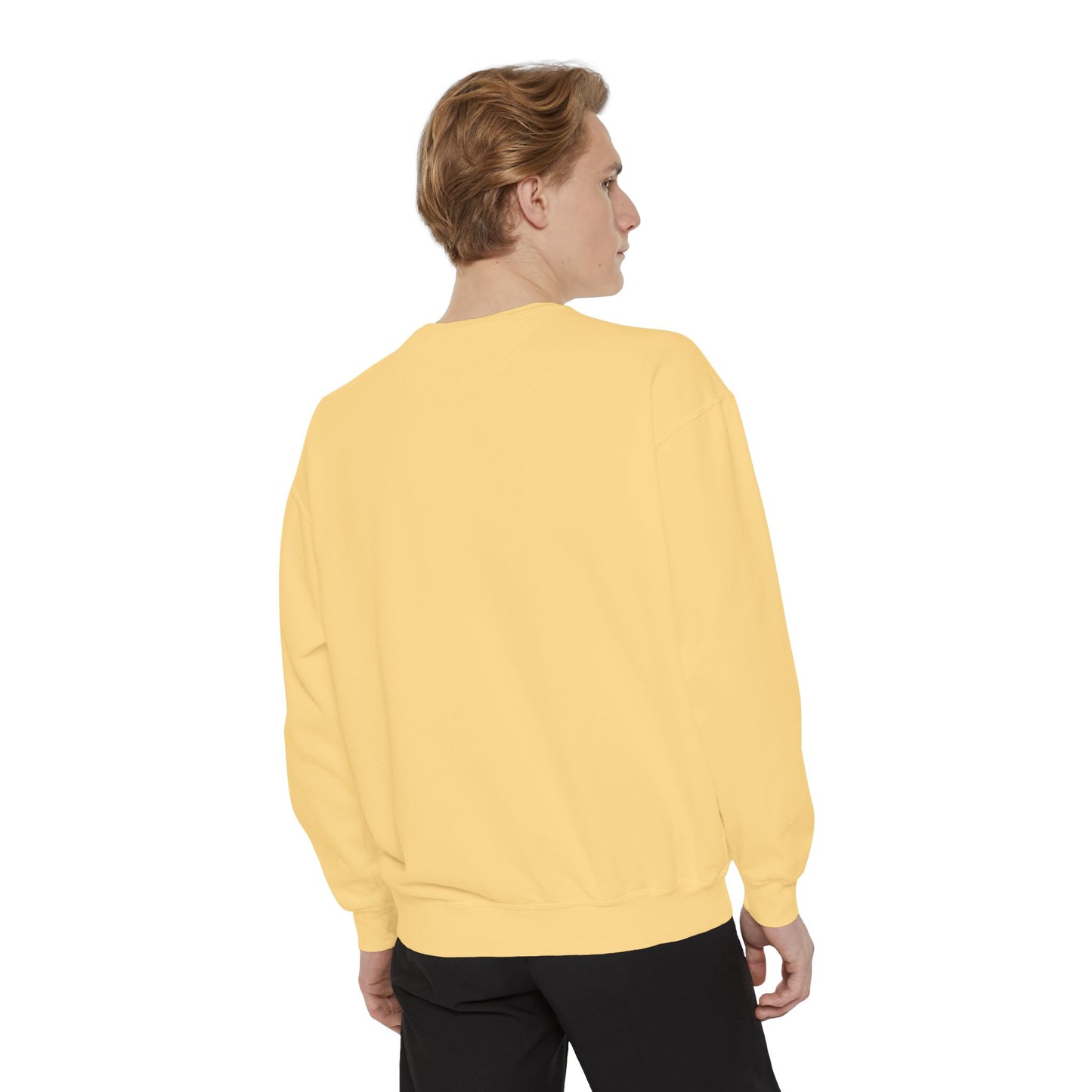 Retro 'Good Vibes' Garment-Dyed Sweatshirt — Vintage Mushroom Graphic