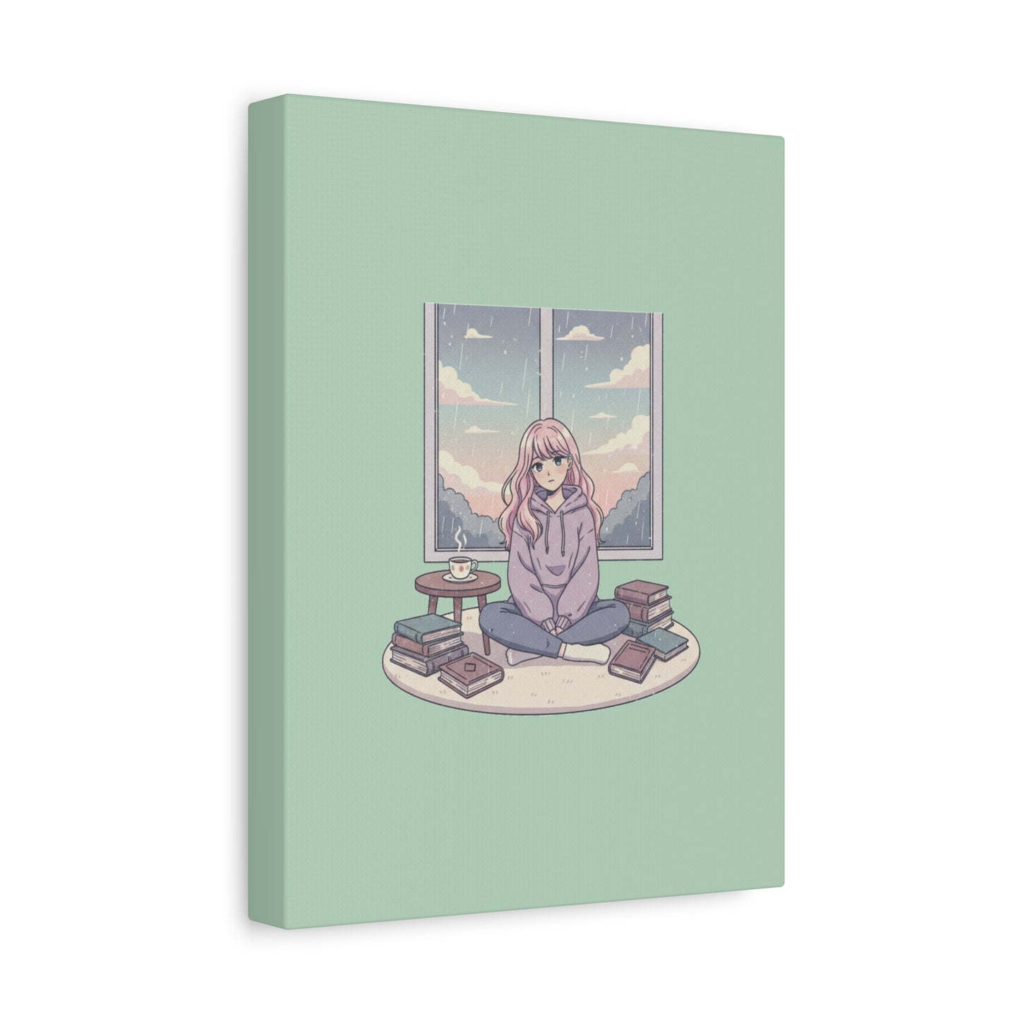 Cozy Girl Reading Wall Art — Matte Stretched Canvas