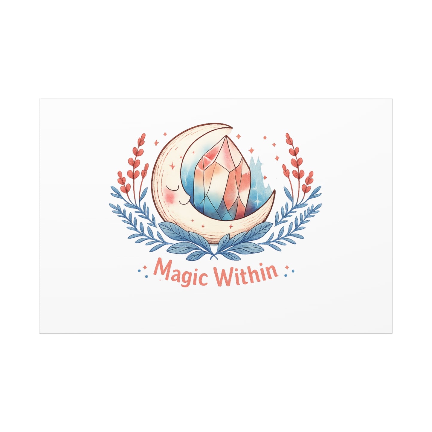 Magic Within Moon Crystal Canvas | witchcore, moon phase, crystals