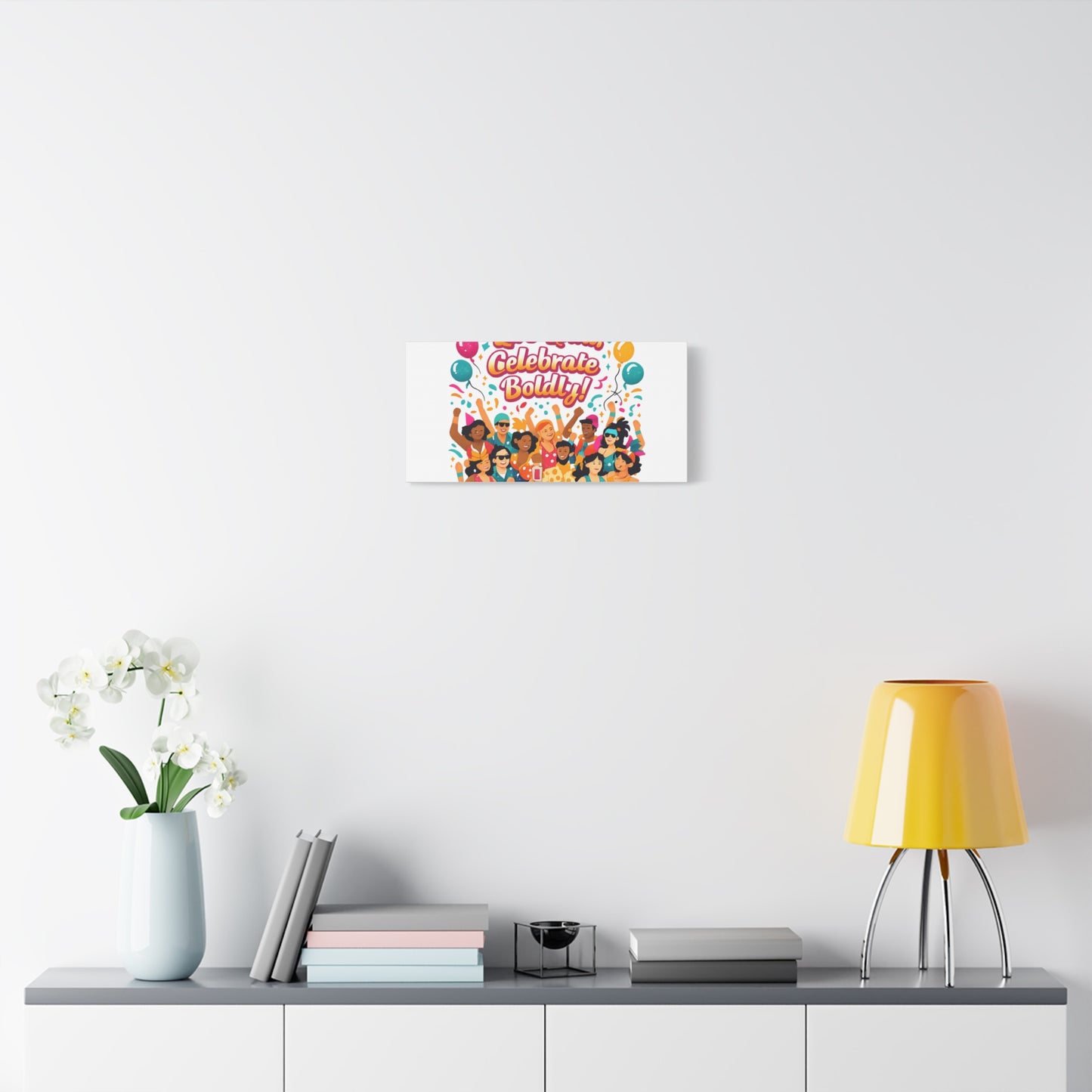 Live Loud Celebrate Boldly Canvas | Carnival Fiesta Confetti, Neon brights