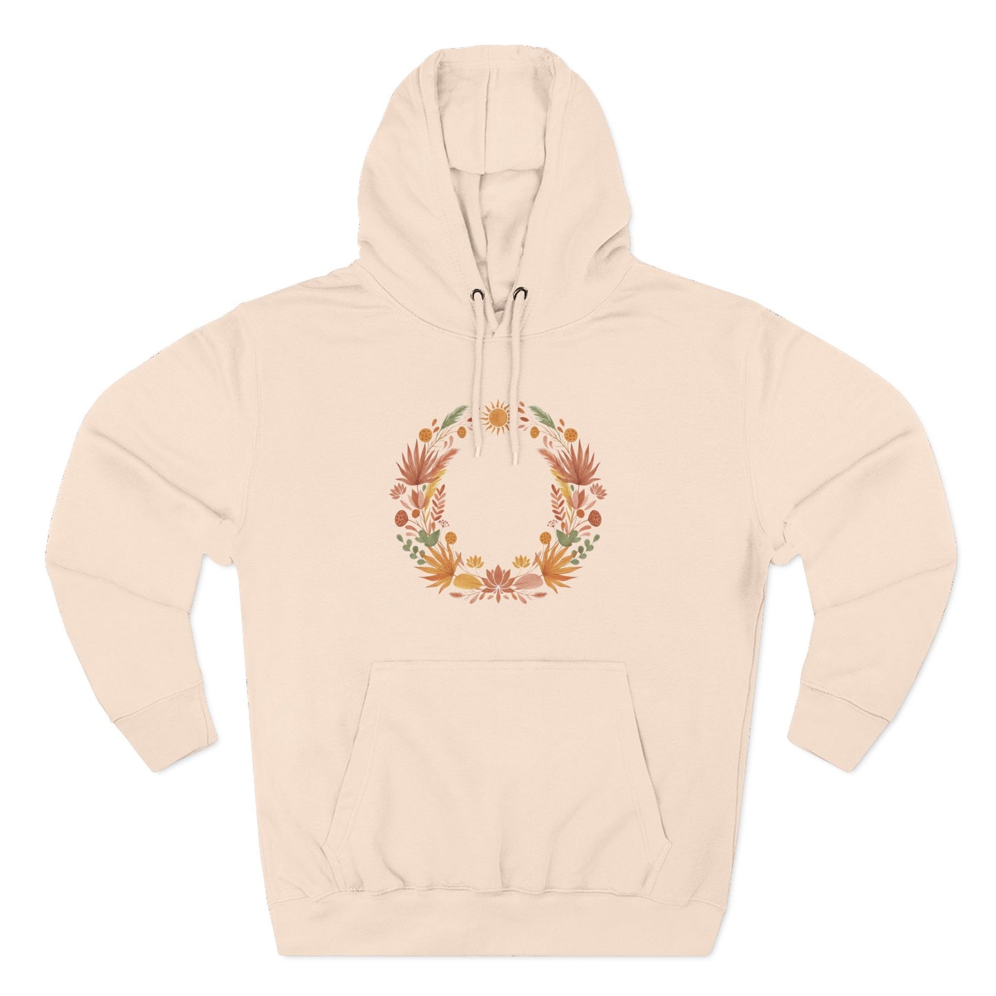 Floral Wreath Hoodie — Autumn Botanical Pullover