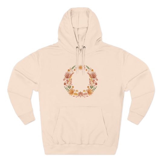 Floral Wreath Hoodie — Autumn Botanical Pullover