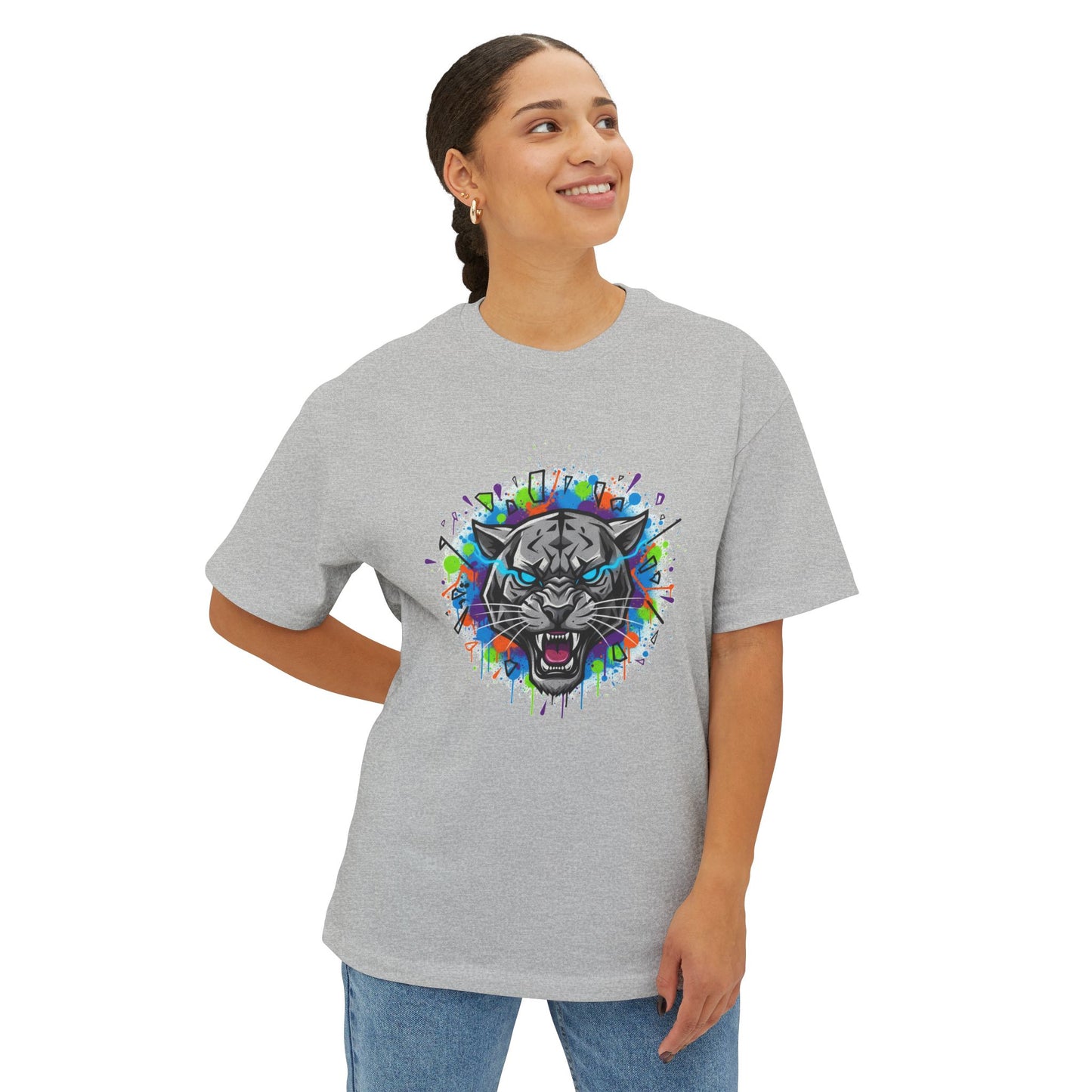 Tiger Graffiti Tee — Colorful Roaring Cat Graphic T-Shirt