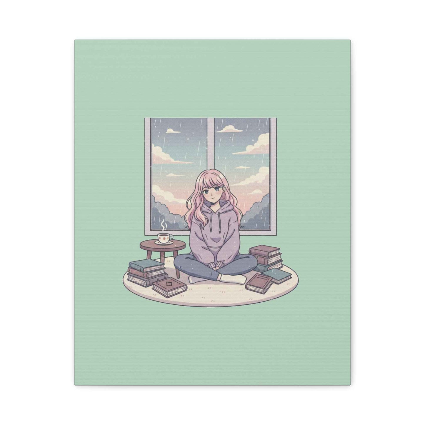 Cozy Girl Reading Wall Art — Matte Stretched Canvas