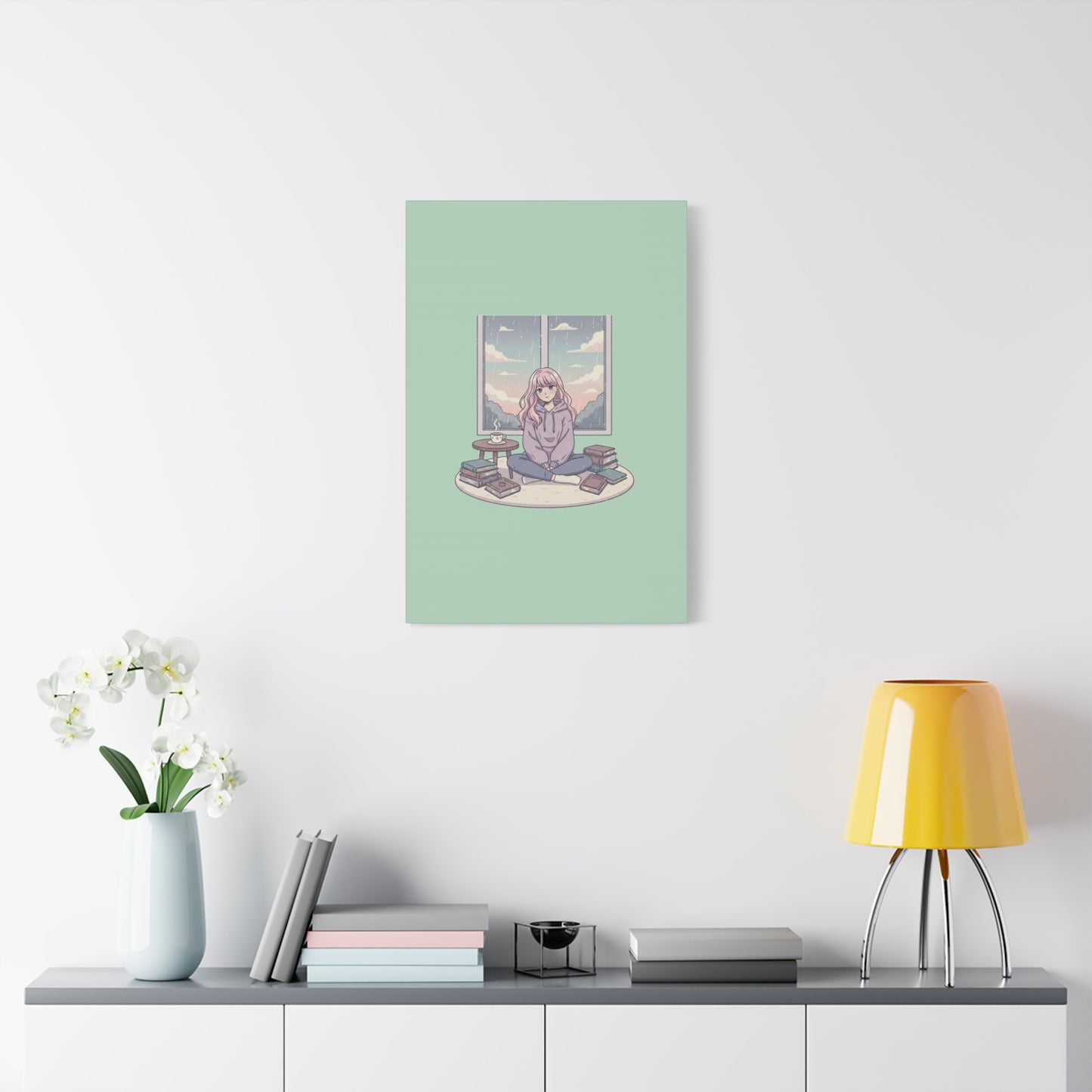 Cozy Girl Reading Wall Art — Matte Stretched Canvas