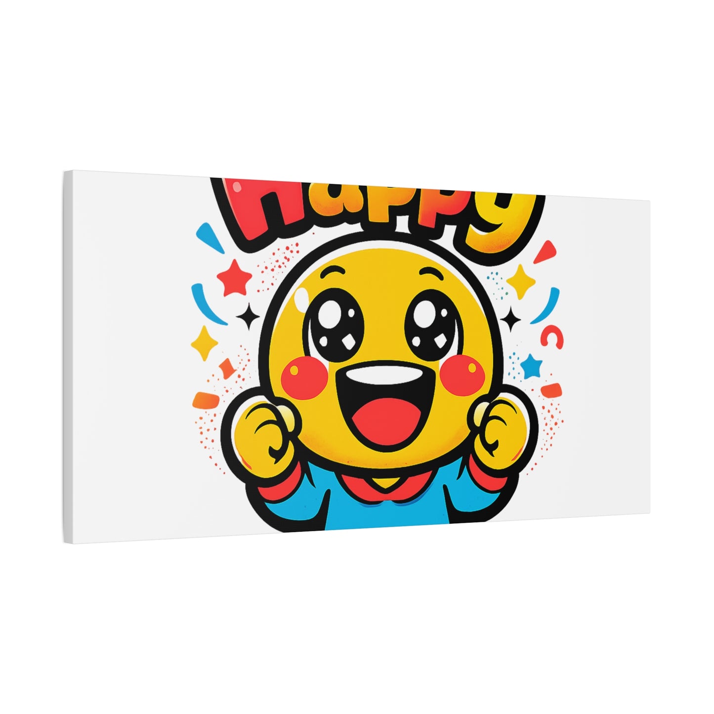 Happy Emoji Cartoon Canvas | Bold Cartoon, Thick Outline, Kawaii Minimal