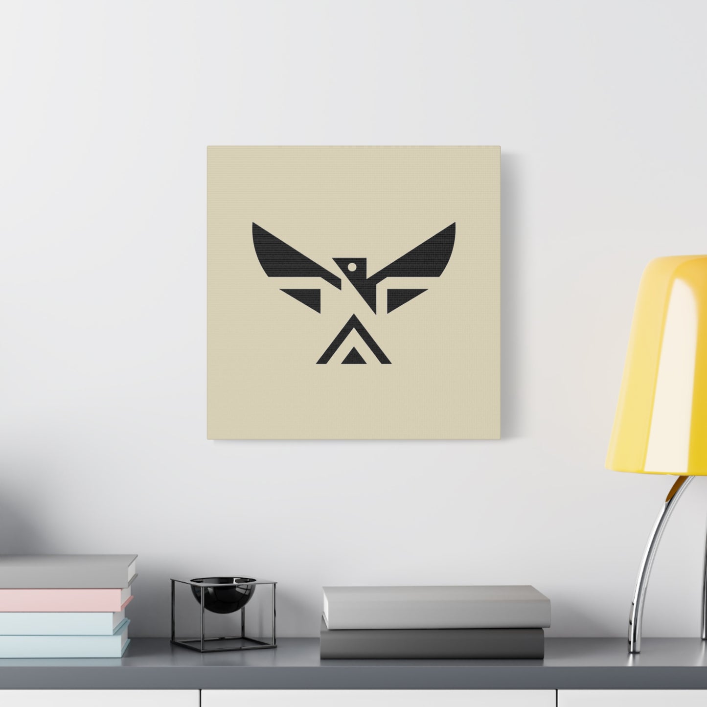 Minimalist Geometric Eagle Canvas Print — Modern Native-Inspired Wall Art