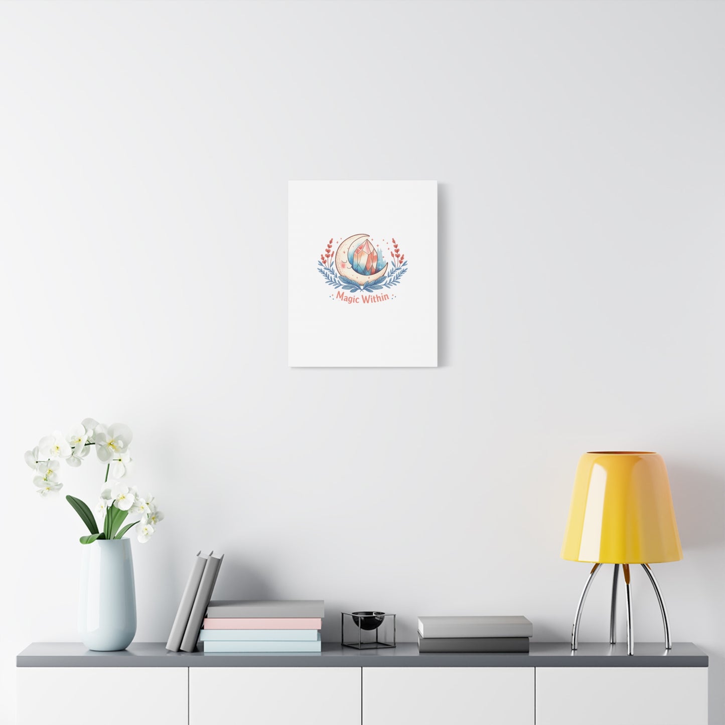 Magic Within Moon Crystal Canvas | witchcore, moon phase, crystals