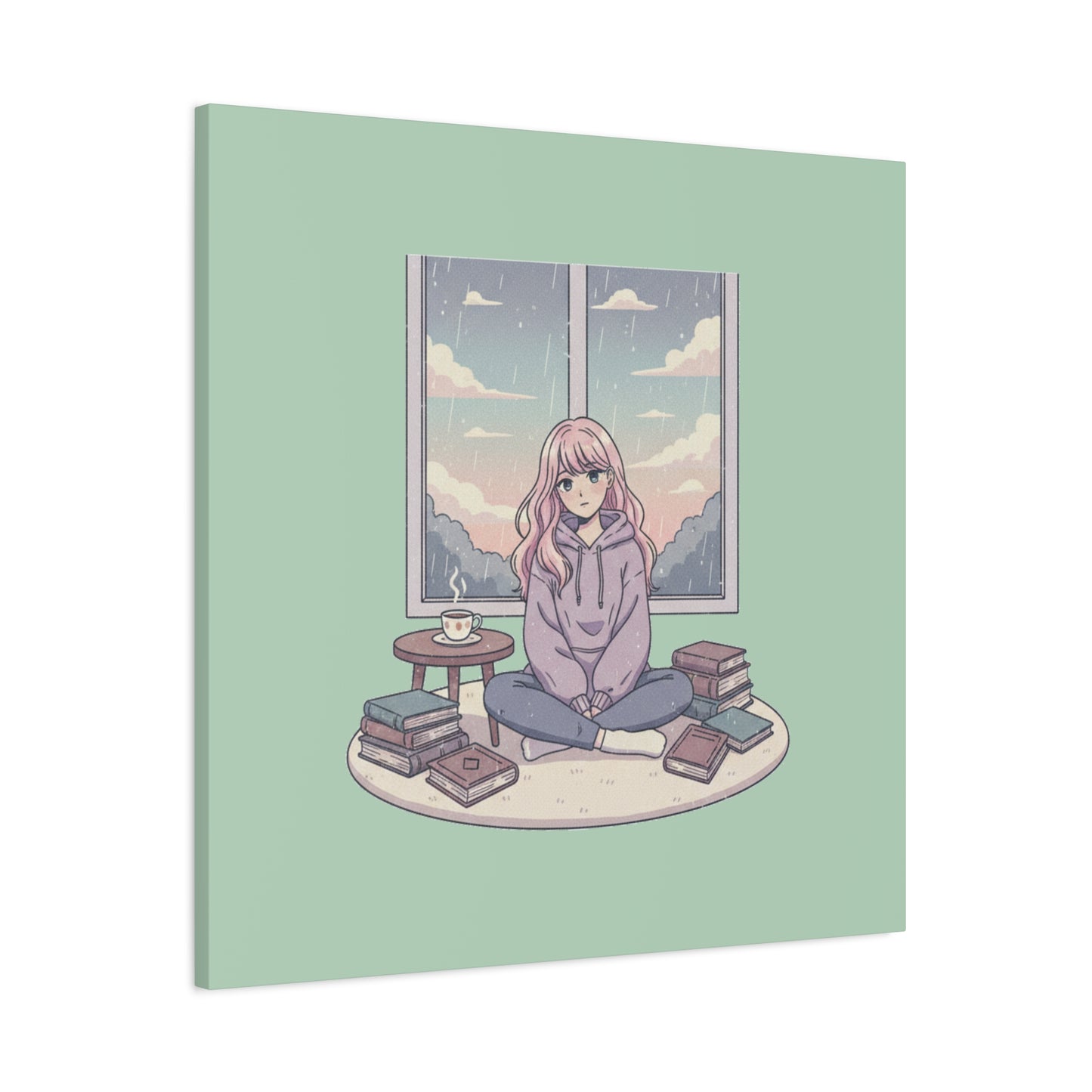 Cozy Girl Reading Wall Art — Matte Stretched Canvas