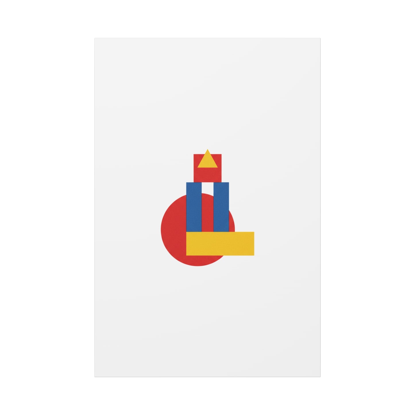 Abstract Geometric Shape Canvas Print — Minimalist Primary Color Wall Art