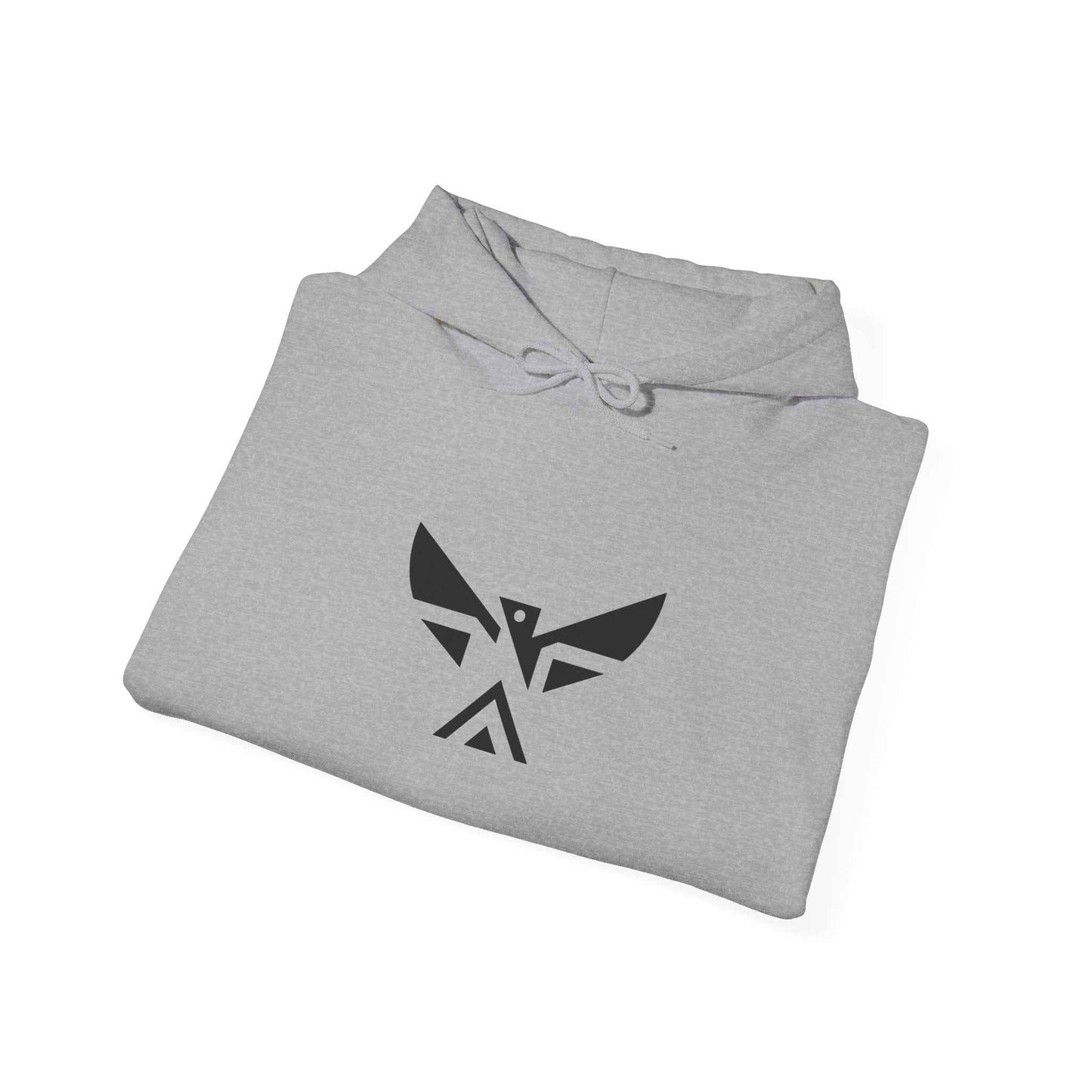 Minimal Geometric Eagle Hoodie — Modern Monochrome Logo Sweatshirt