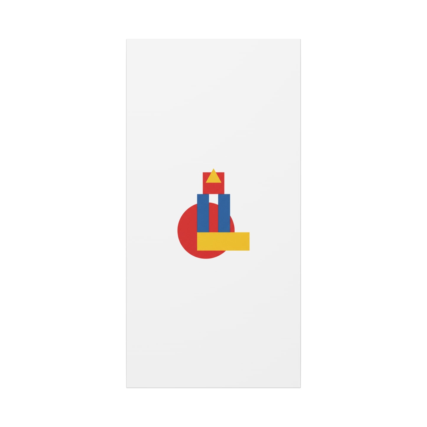 Abstract Geometric Shape Canvas Print — Minimalist Primary Color Wall Art