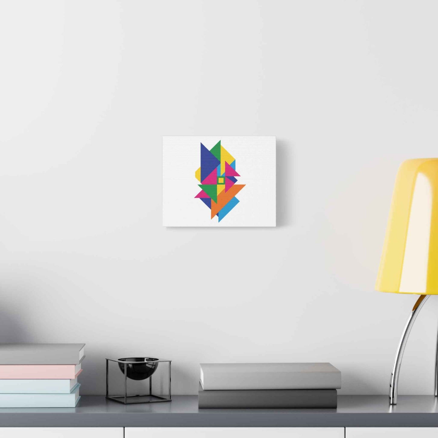 Abstract Geometric Art Canvas — Colorful Modern Stretched Wall Art