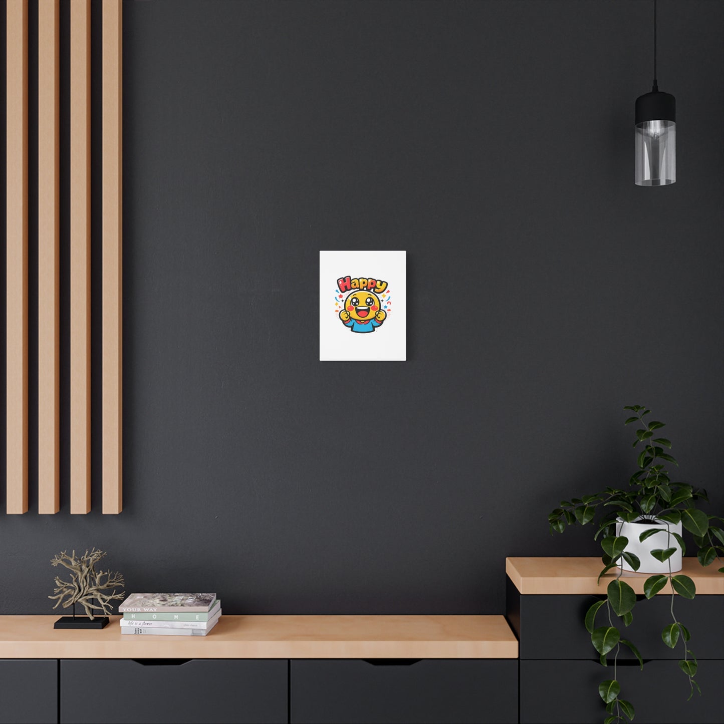 Happy Emoji Cartoon Canvas | Bold Cartoon, Thick Outline, Kawaii Minimal