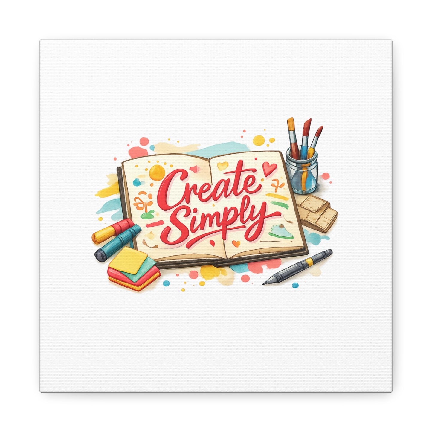 Create Simply Notebook Art Canvas | handmade marker aesthetic, hand-drawn doodle