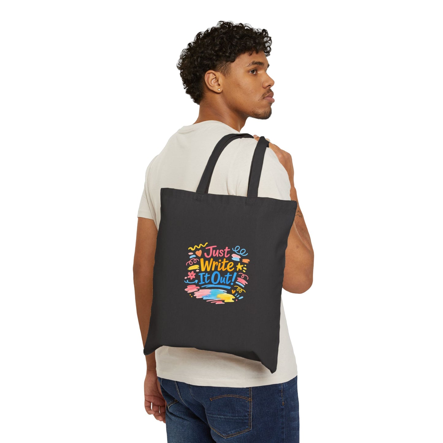 Just Write It Out Tote | hand-drawn marker effect, doodle art