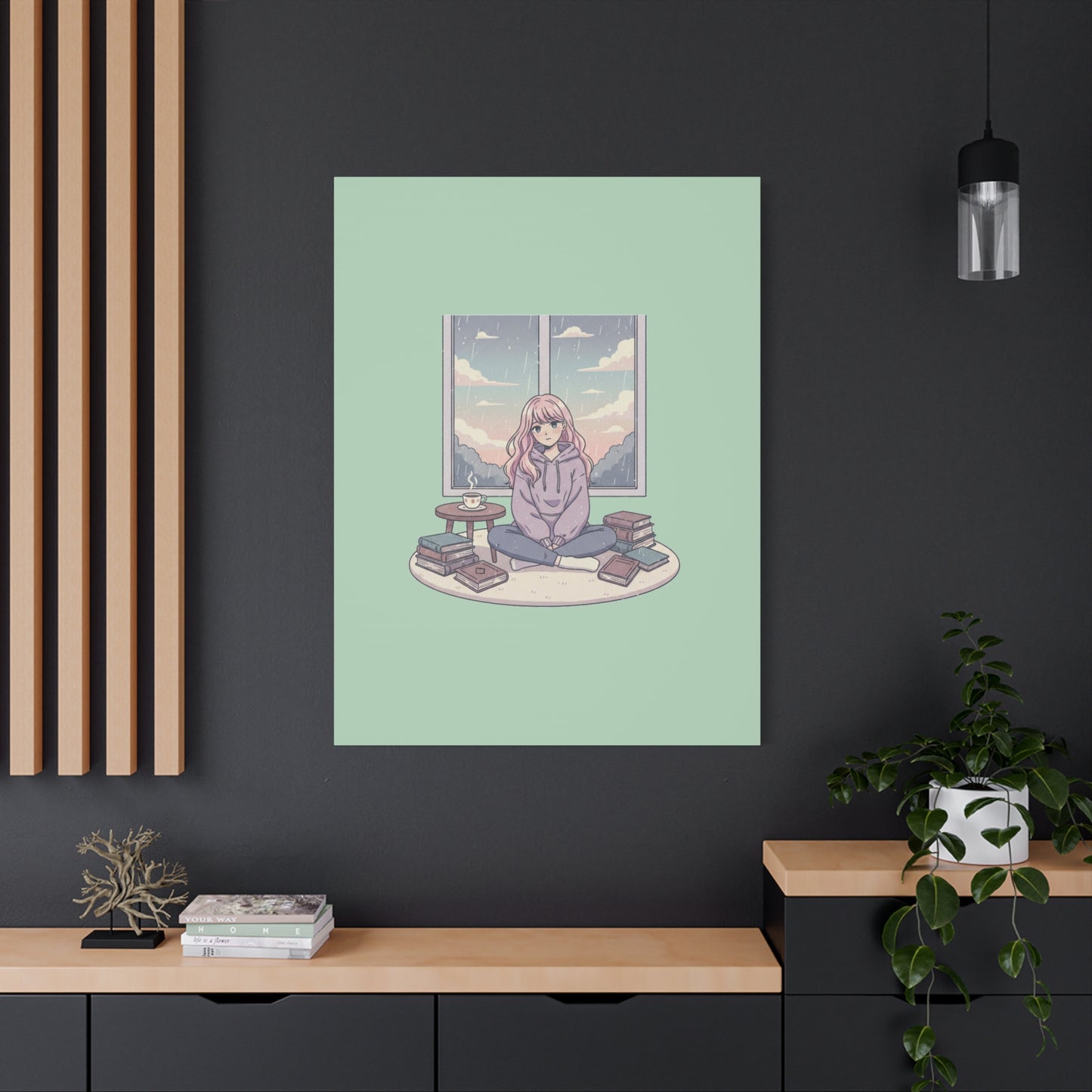 Cozy Girl Reading Wall Art — Matte Stretched Canvas