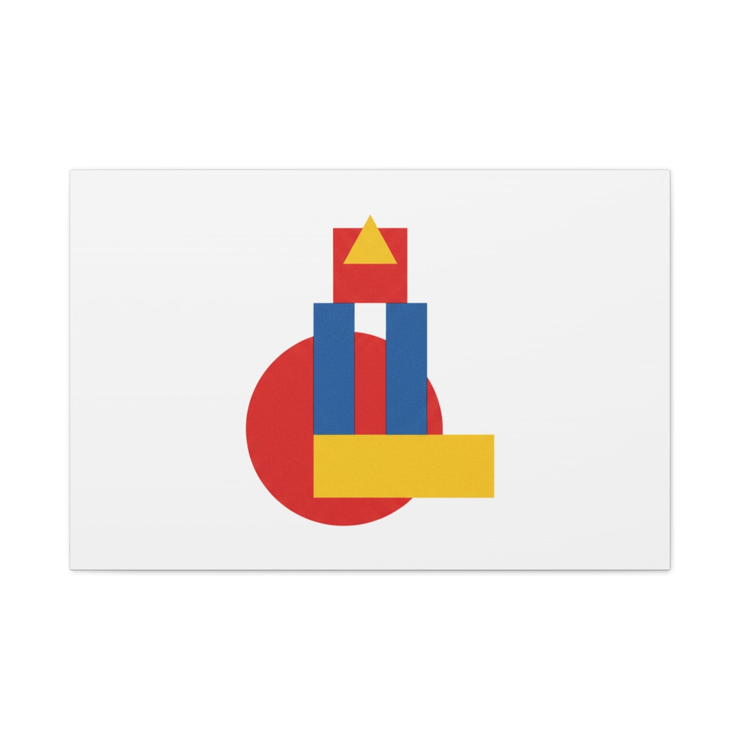 Abstract Geometric Shape Canvas Print — Minimalist Primary Color Wall Art