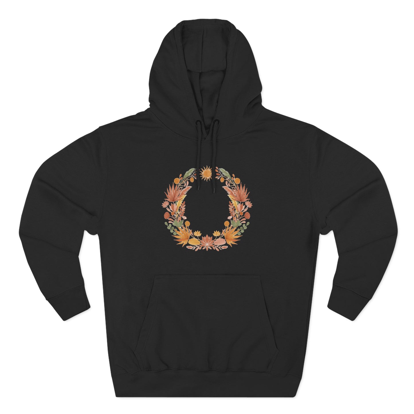 Floral Wreath Hoodie — Autumn Botanical Pullover