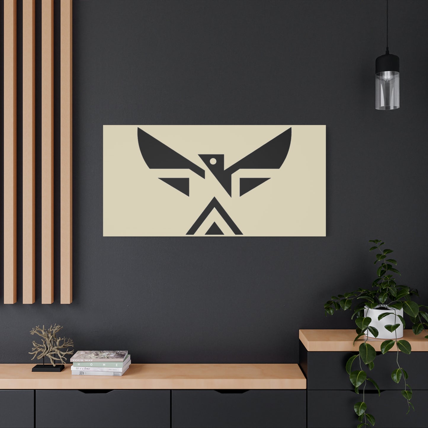 Minimalist Geometric Eagle Canvas Print — Modern Native-Inspired Wall Art
