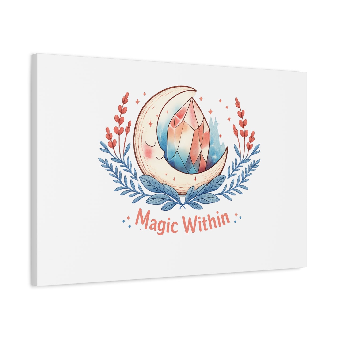 Magic Within Moon Crystal Canvas | witchcore, moon phase, crystals