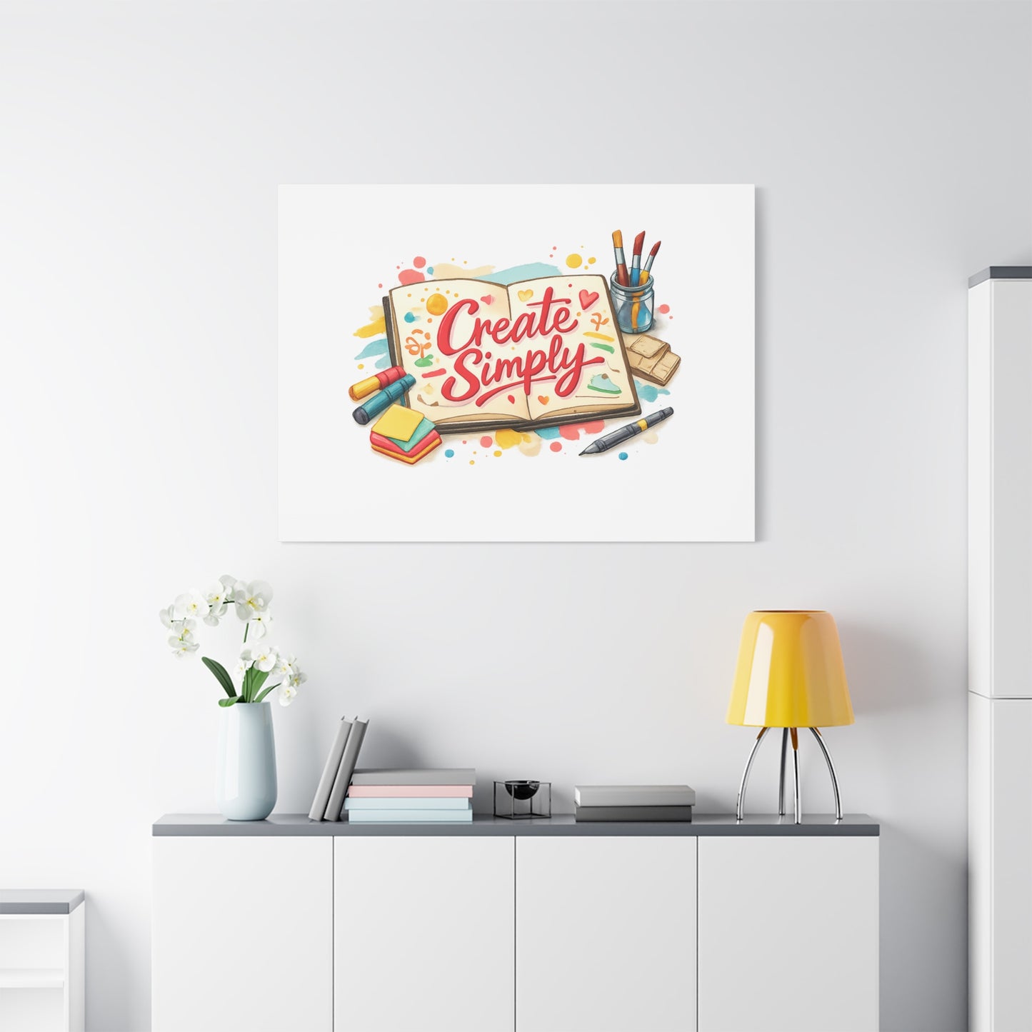 Create Simply Notebook Art Canvas | handmade marker aesthetic, hand-drawn doodle