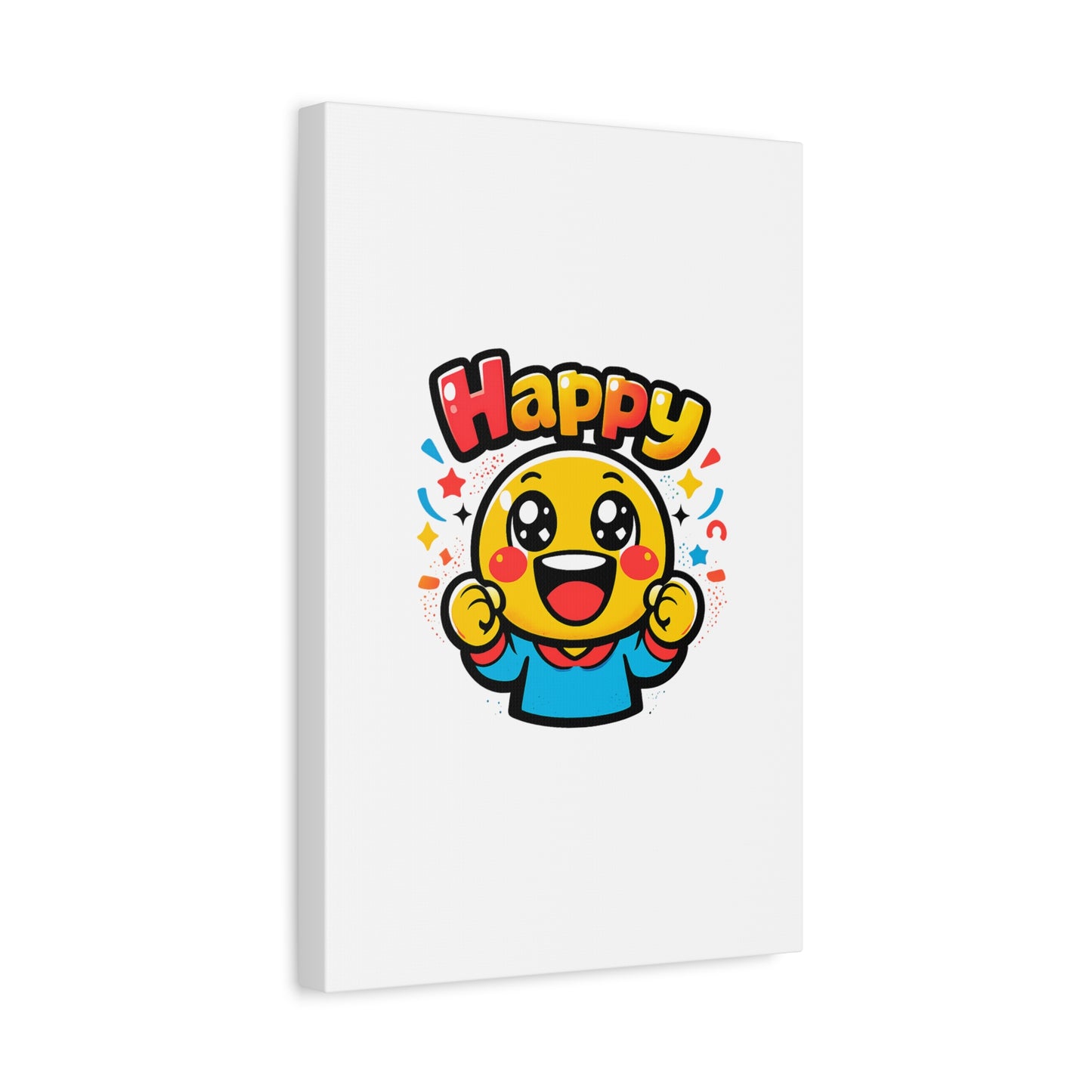 Happy Emoji Cartoon Canvas | Bold Cartoon, Thick Outline, Kawaii Minimal