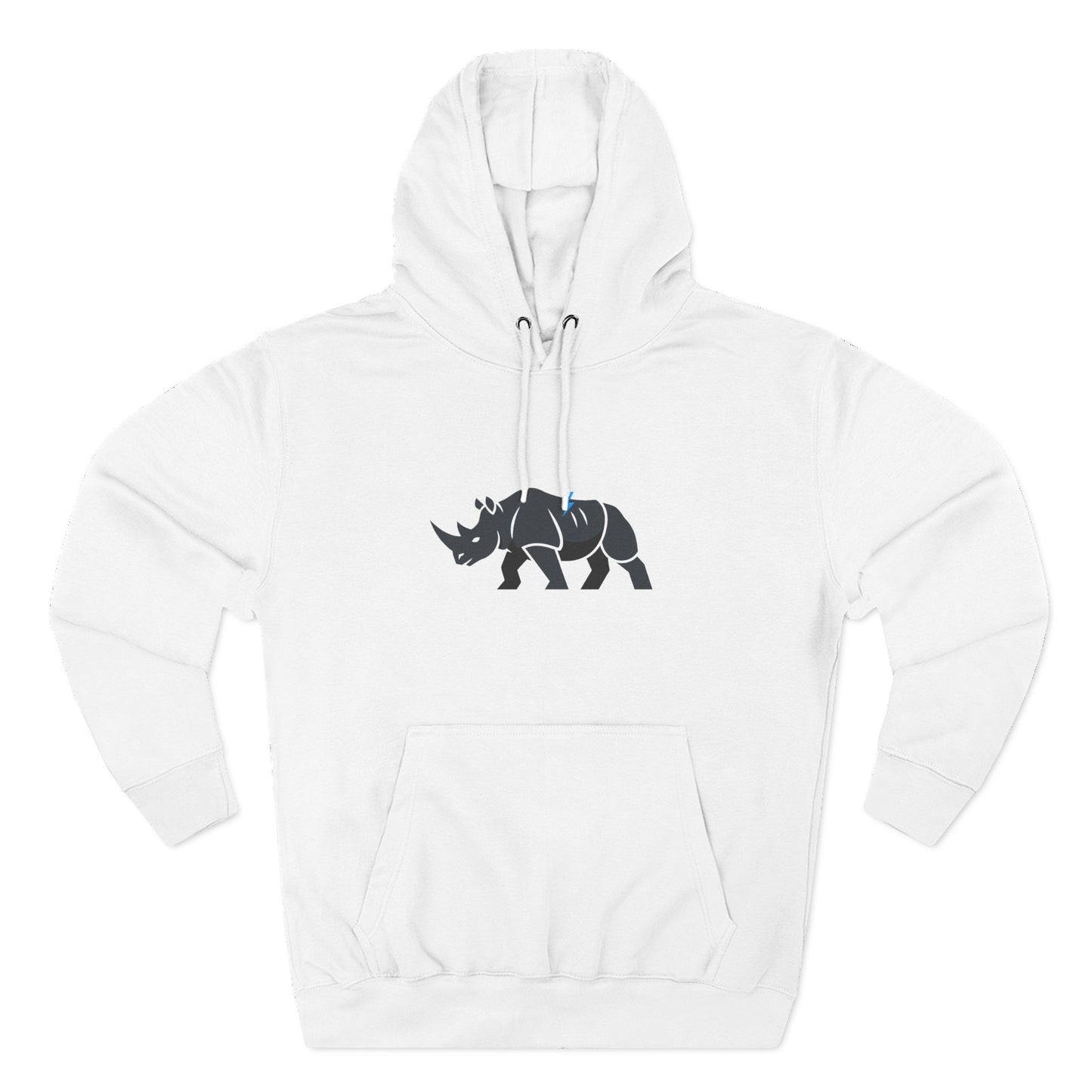 Rhino Silhouette Hoodie — Minimalist Three-Panel Rhino Graphic Sweatshirt