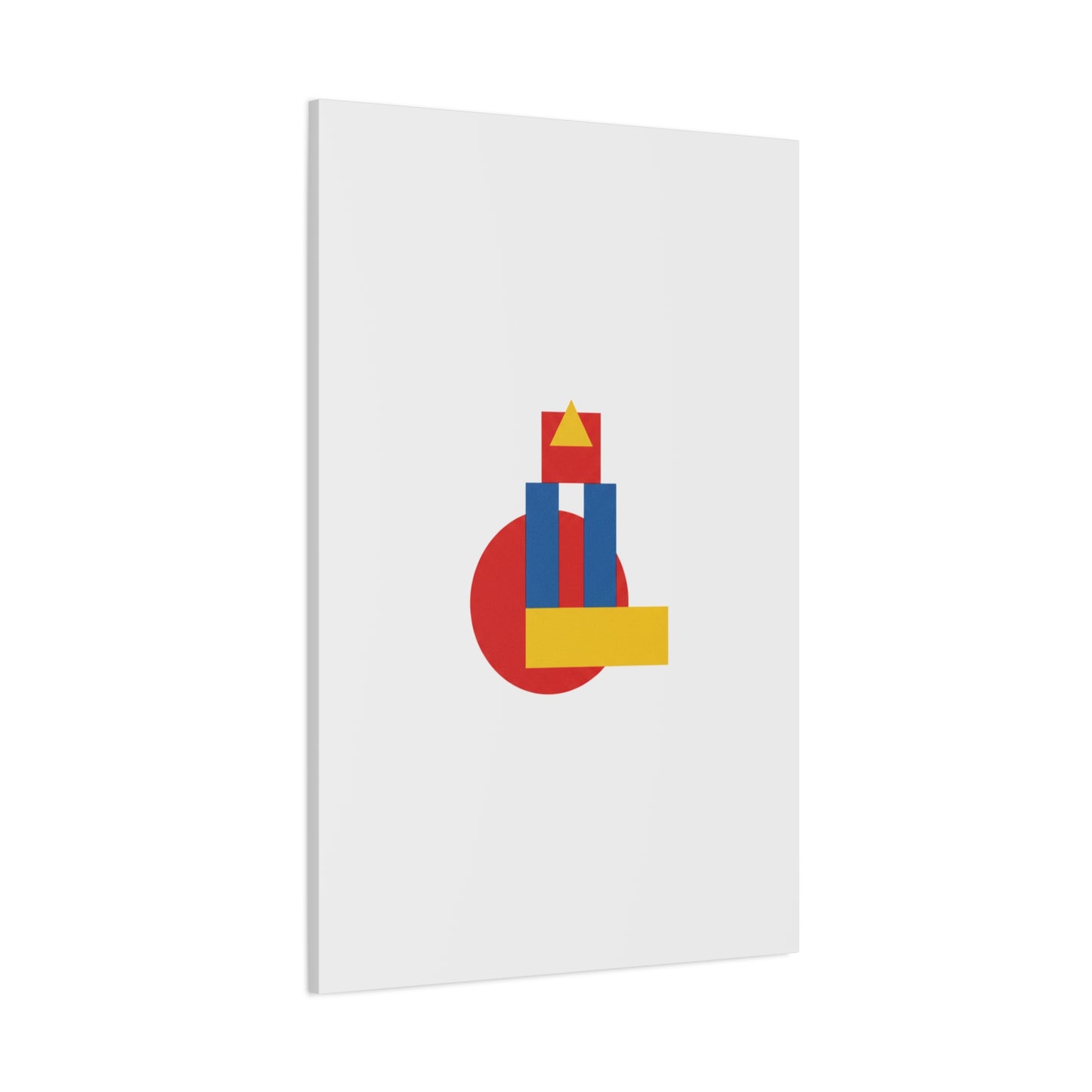 Abstract Geometric Shape Canvas Print — Minimalist Primary Color Wall Art