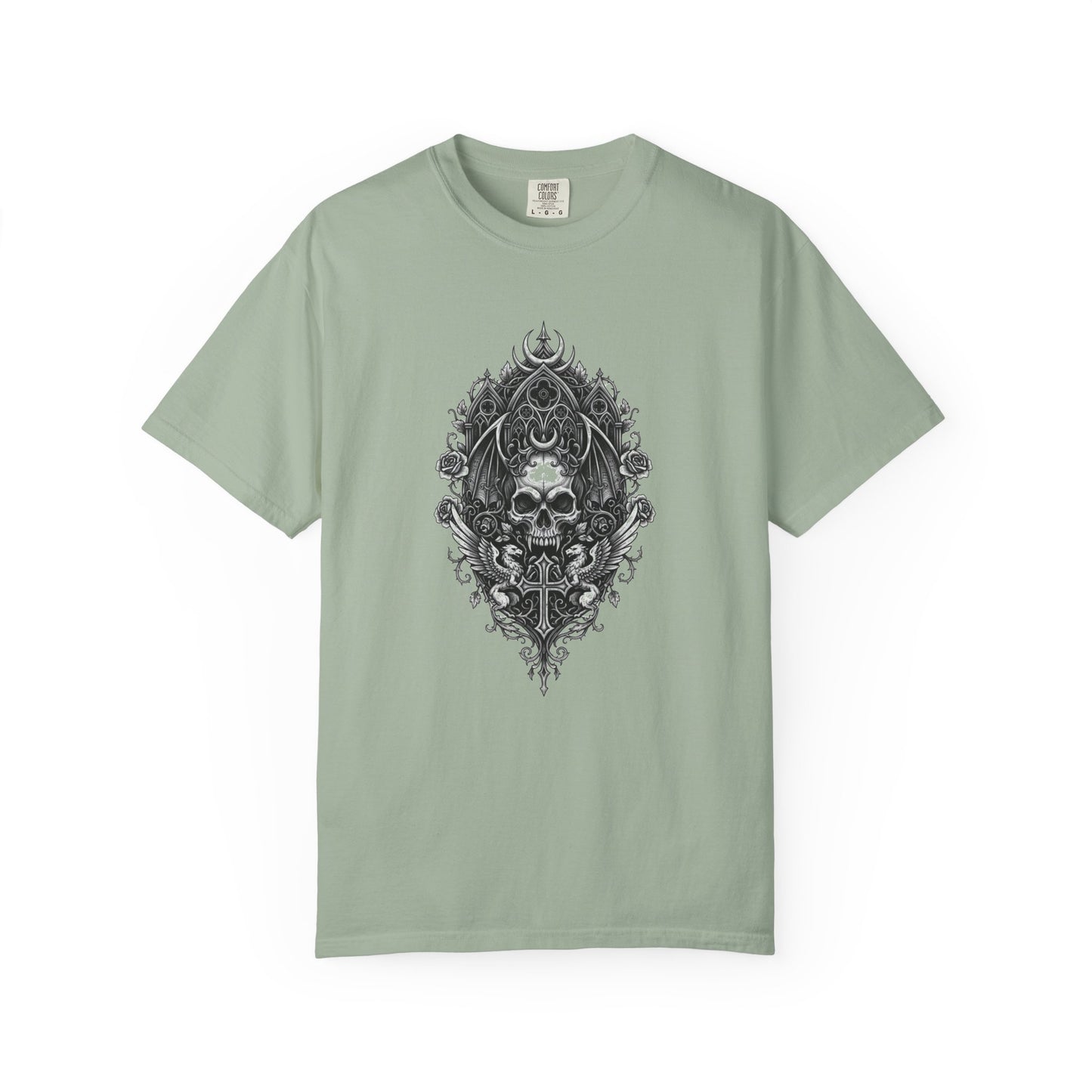 Skull & Cross Key Gothic T-Shirt — Ornate Dark Art Graphic Tee