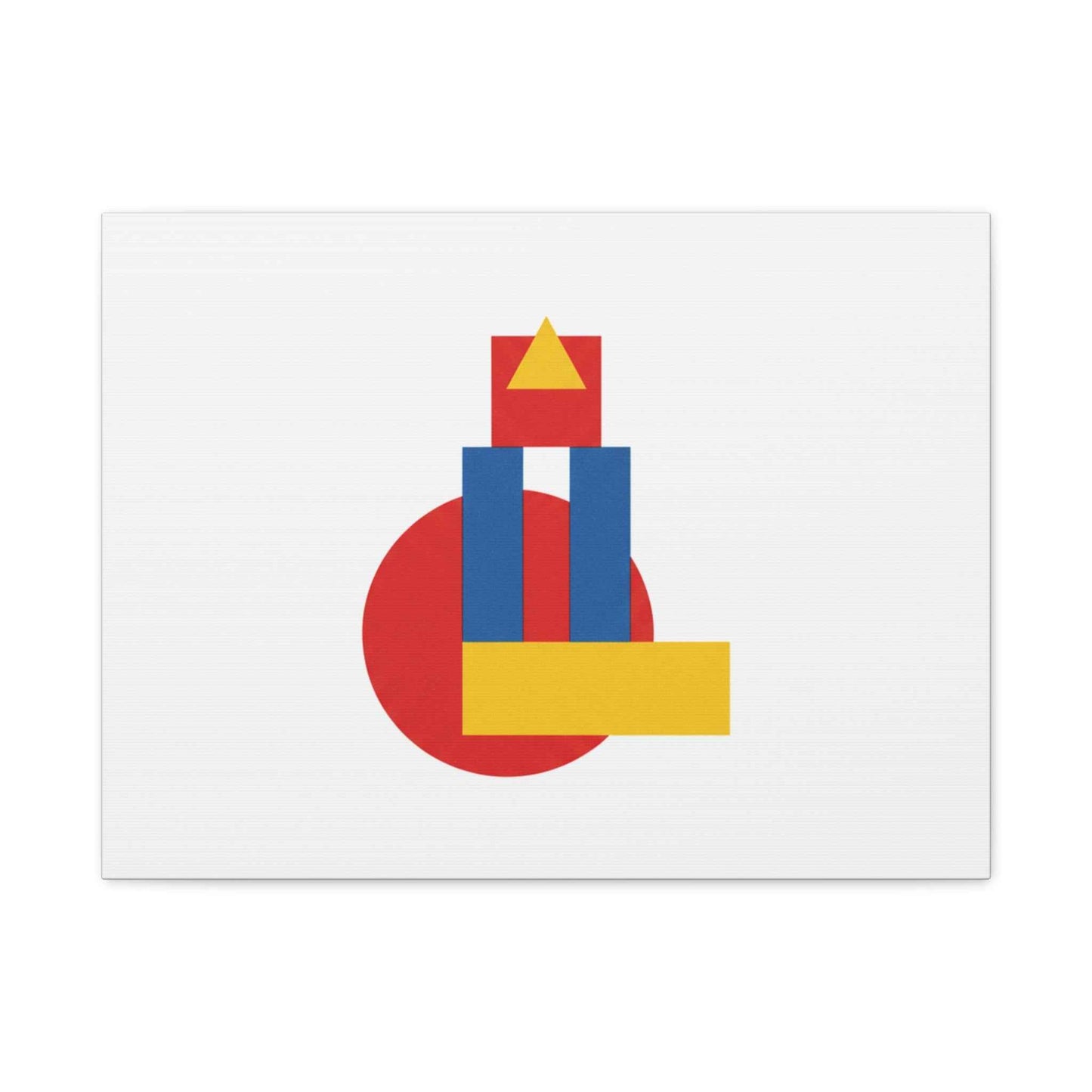 Abstract Geometric Shape Canvas Print — Minimalist Primary Color Wall Art