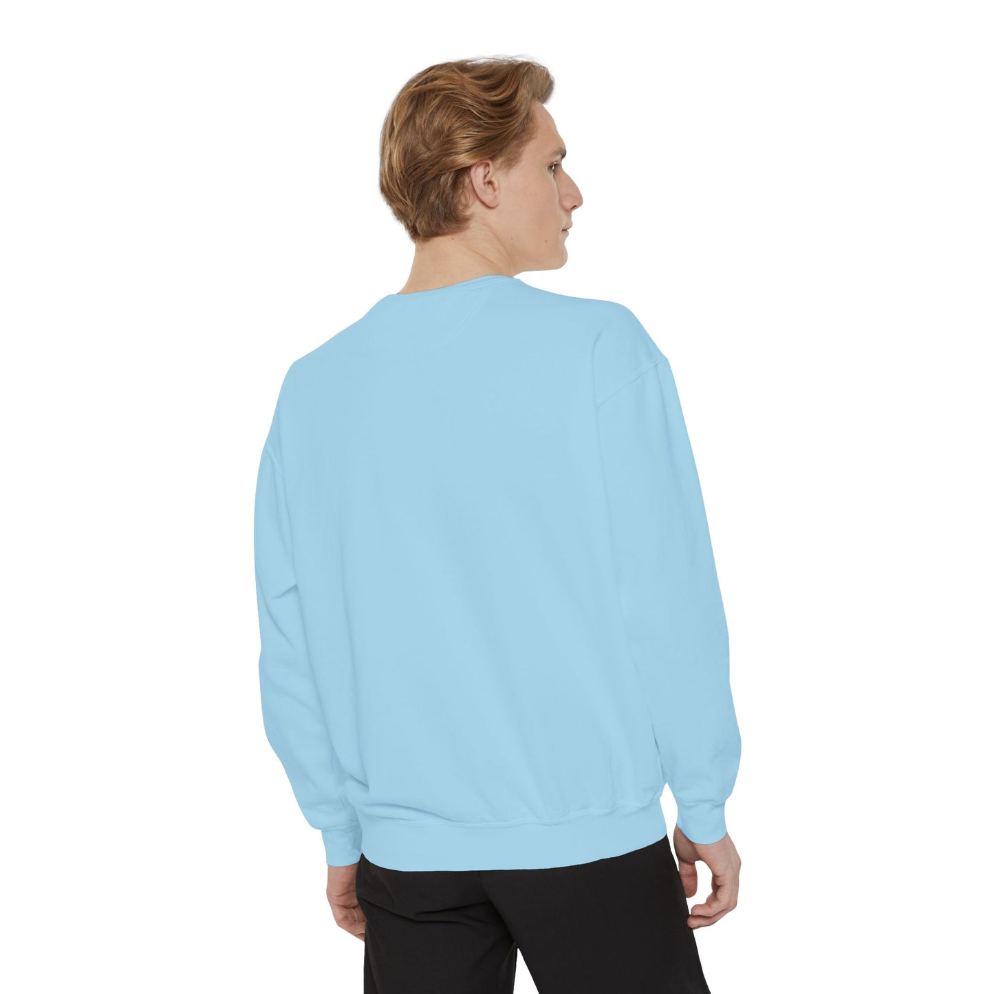 Retro 'Good Vibes' Garment-Dyed Sweatshirt — Vintage Mushroom Graphic