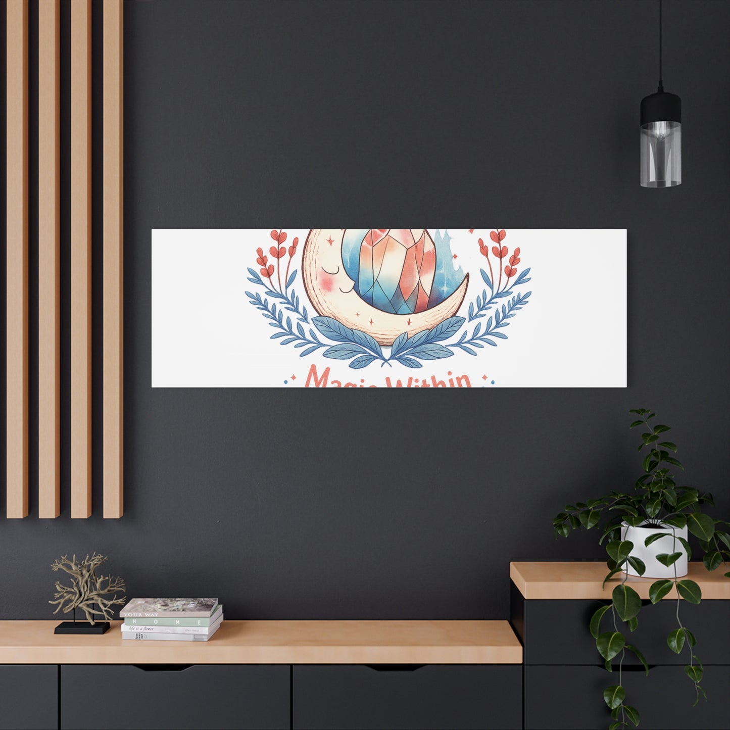 Magic Within Moon Crystal Canvas | witchcore, moon phase, crystals