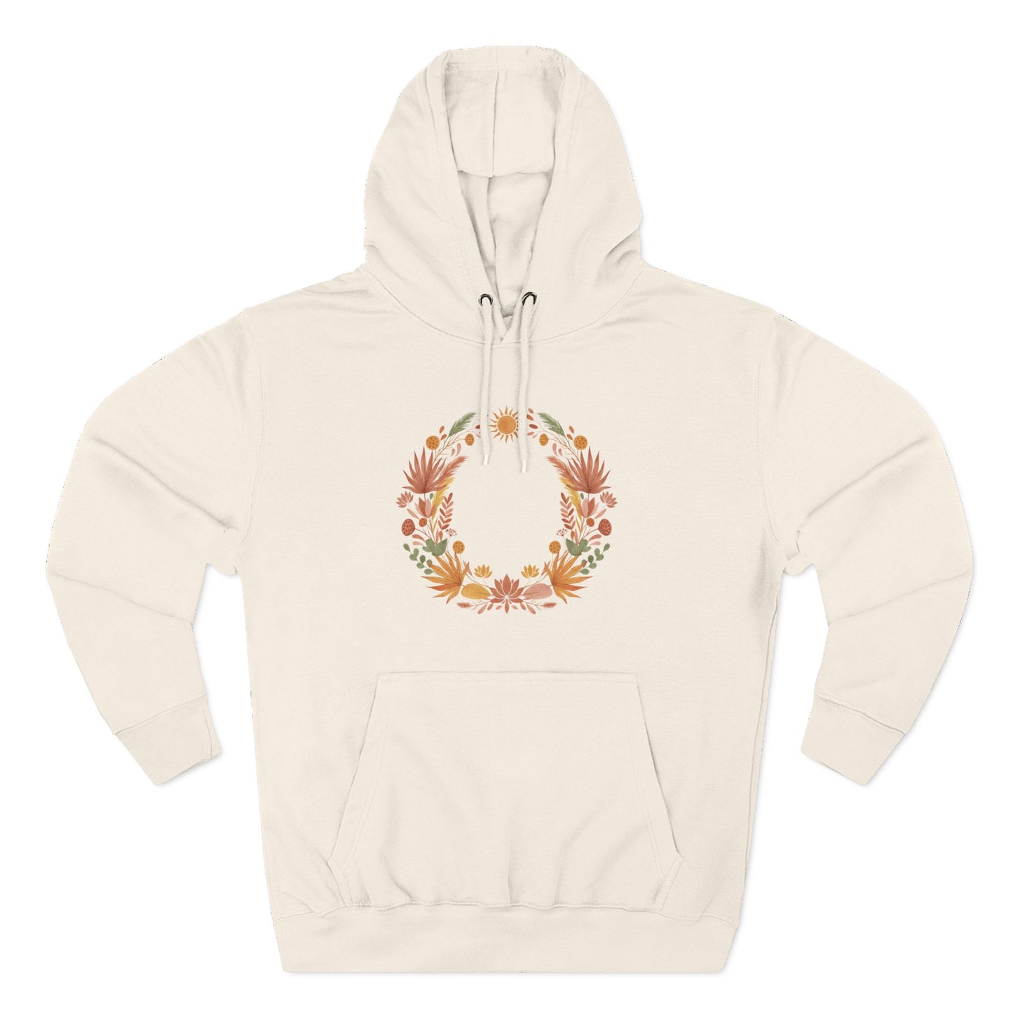 Floral Wreath Hoodie — Autumn Botanical Pullover